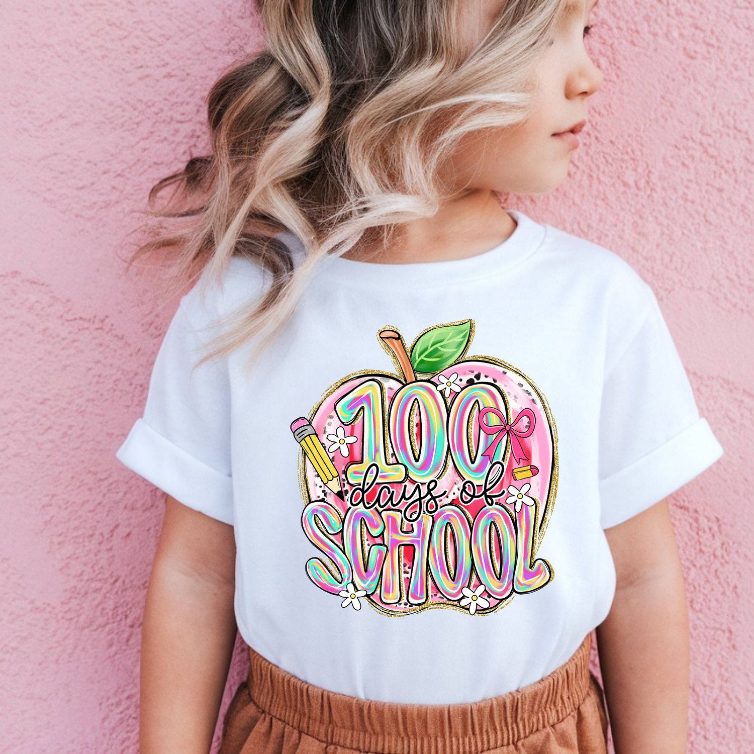 1OO DAYS OF SCHOOL COLORFUL APPLE