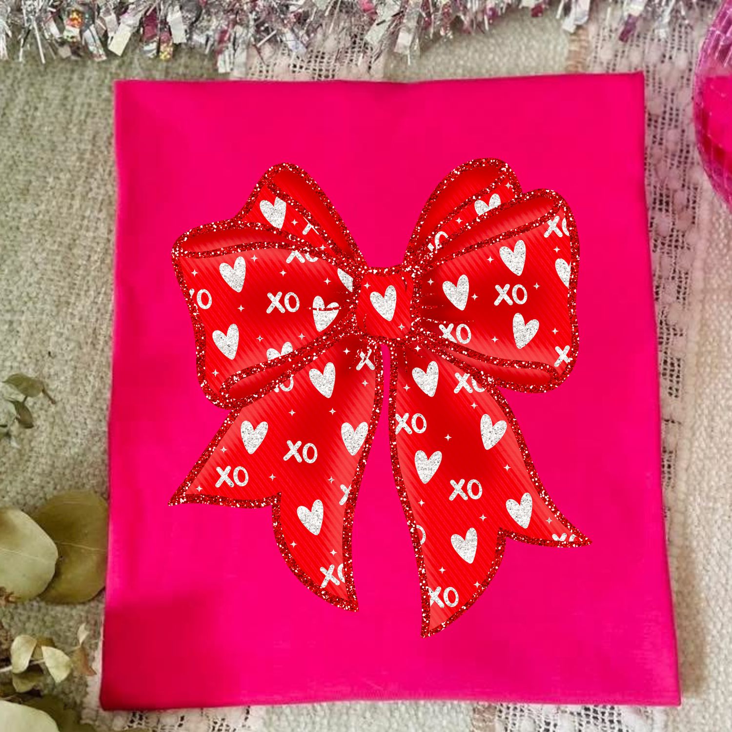 XOXO GLITTER BOW