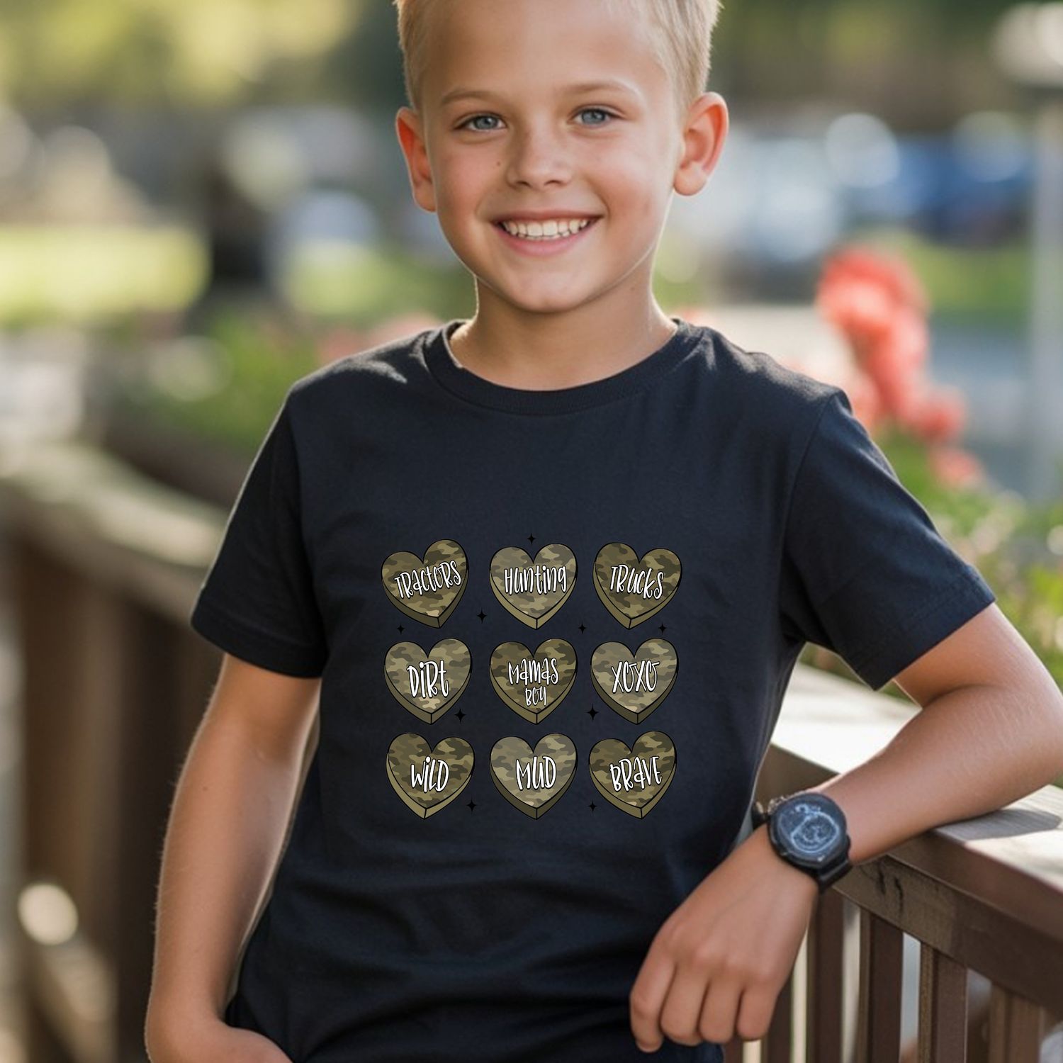 MAMAS BOY CAMO HEARTS