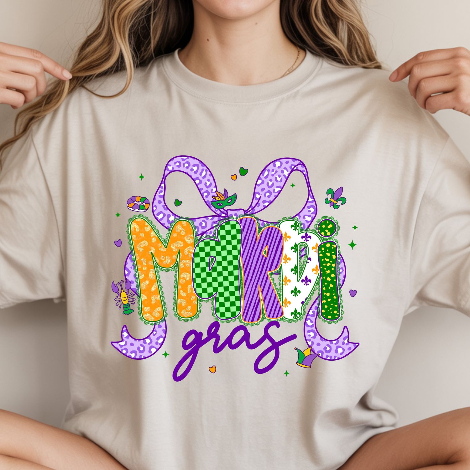 MARDI GRAS LEOPARD BOW