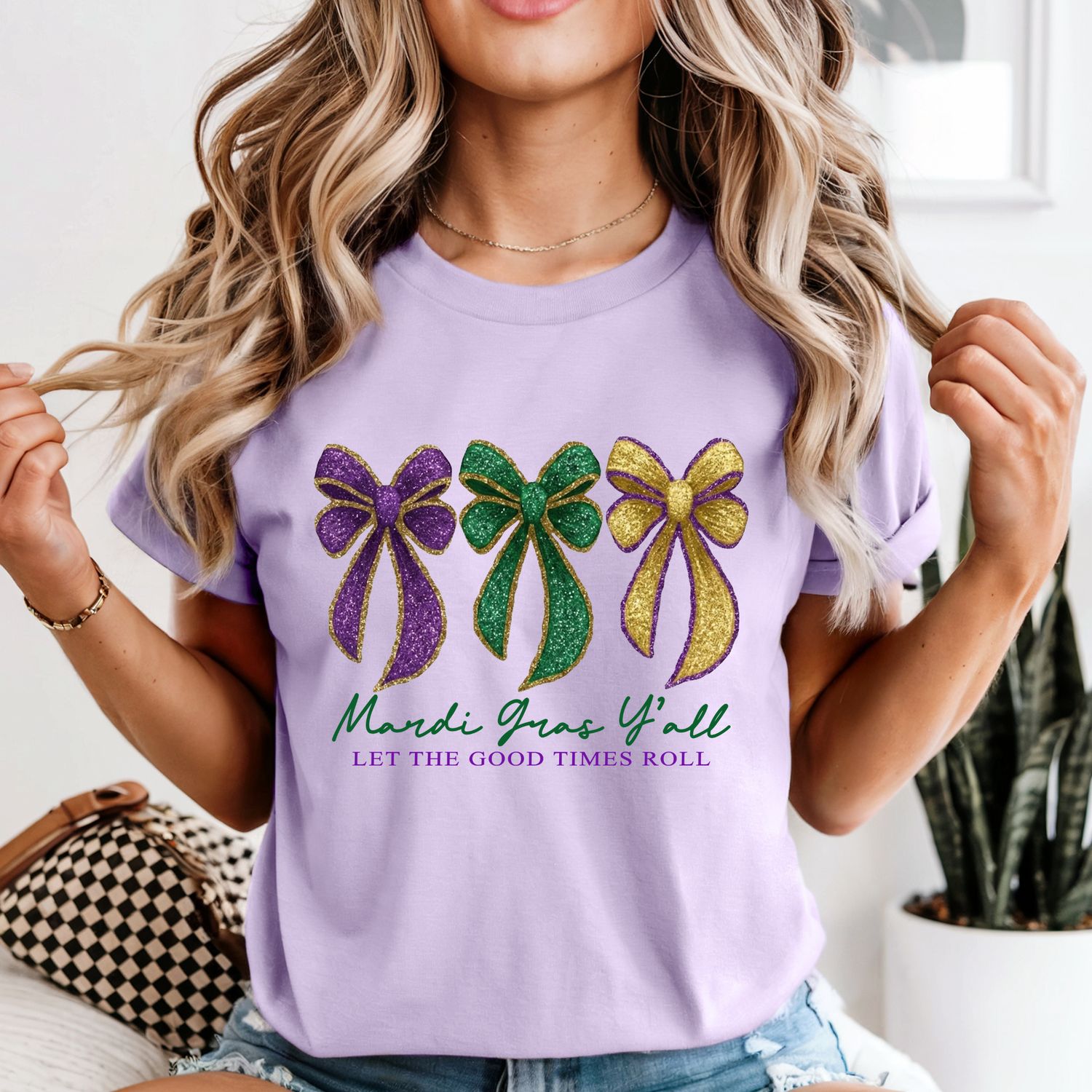 MARDI GRAS Y'ALL LET THE GOOD TIMES ROLL BOWS