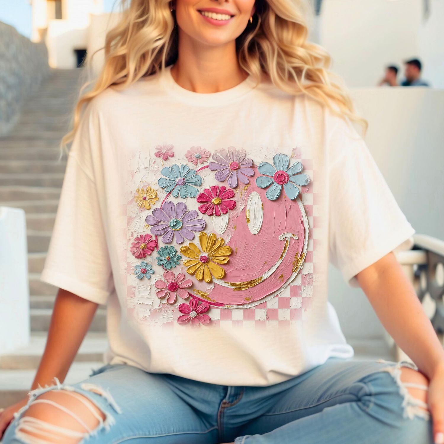 FLORAL CHECKERED SMILEY