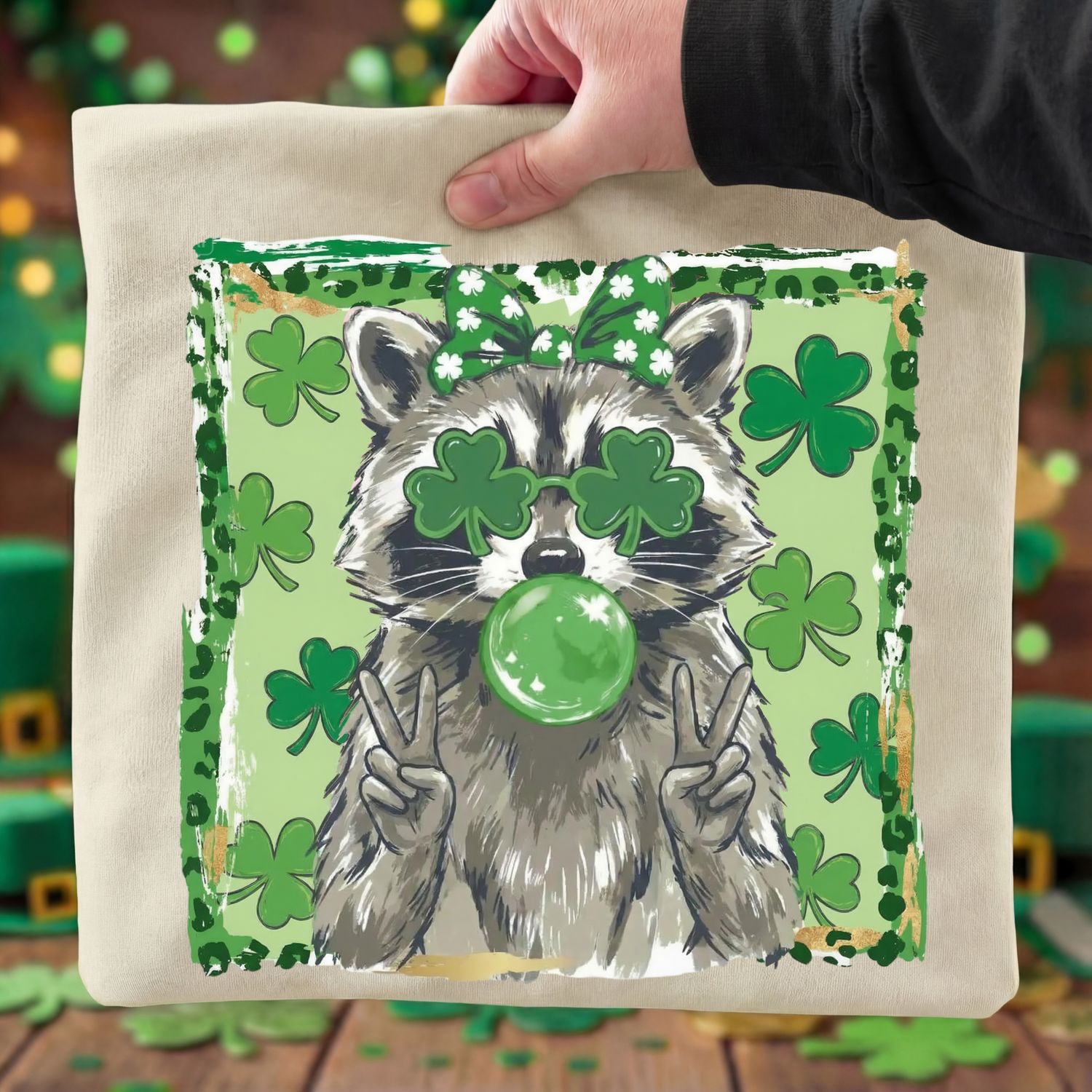 LUCKY RACCOON PEACE HANDS