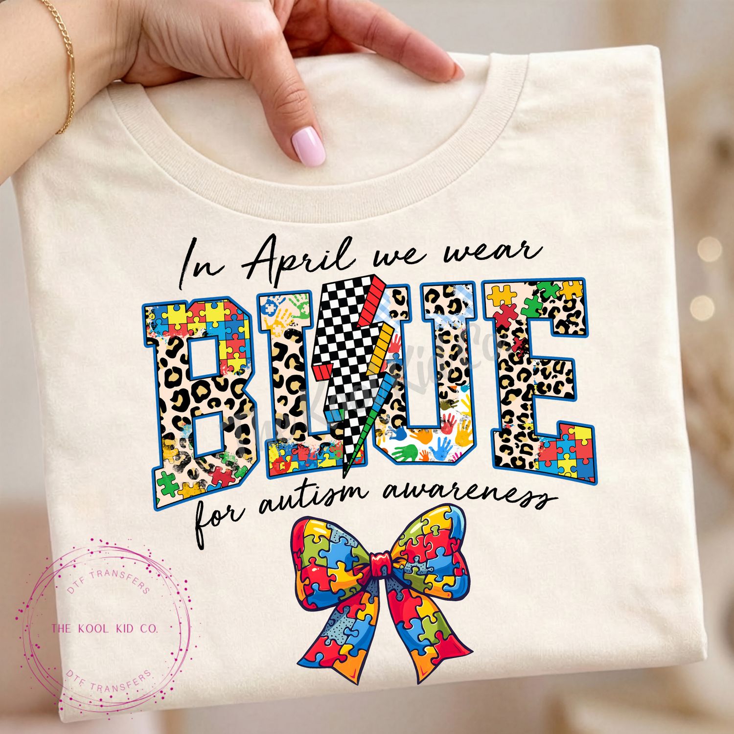 IN APRIL WE WEAR BLUE FOR AUTISM AWARENESS