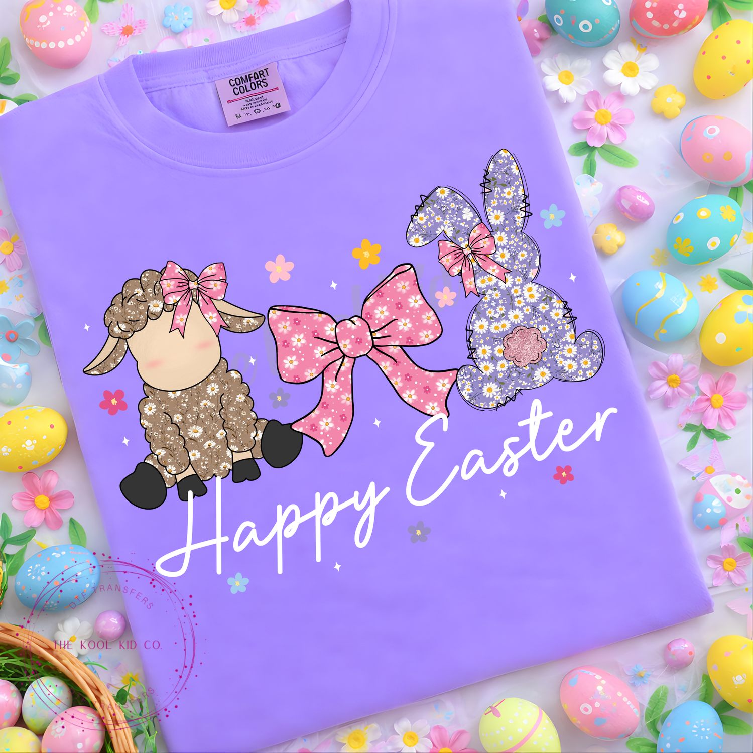 HAPPY EASTER LAMB AND BUNNY