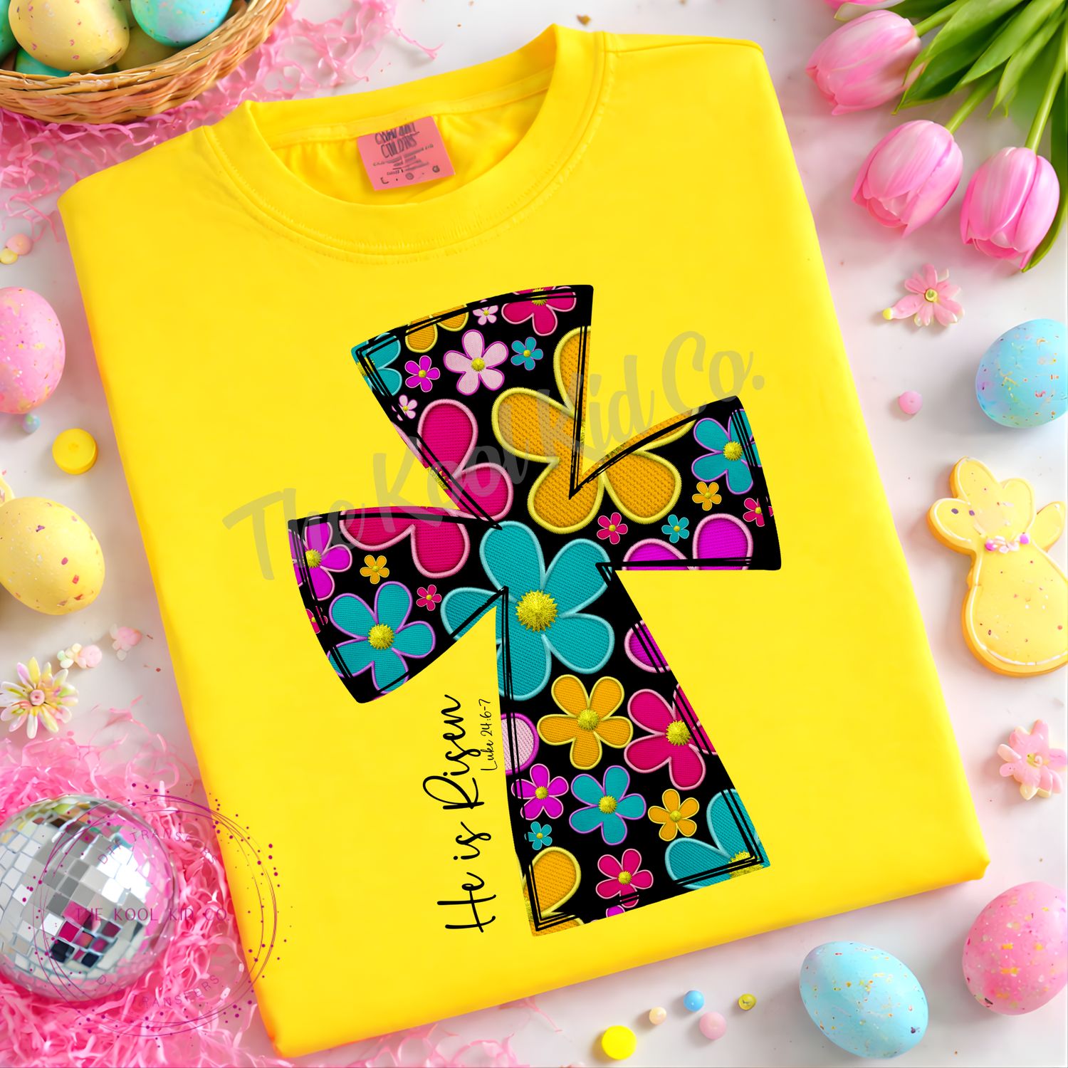 HE IS RISEN FLOWER CROSS