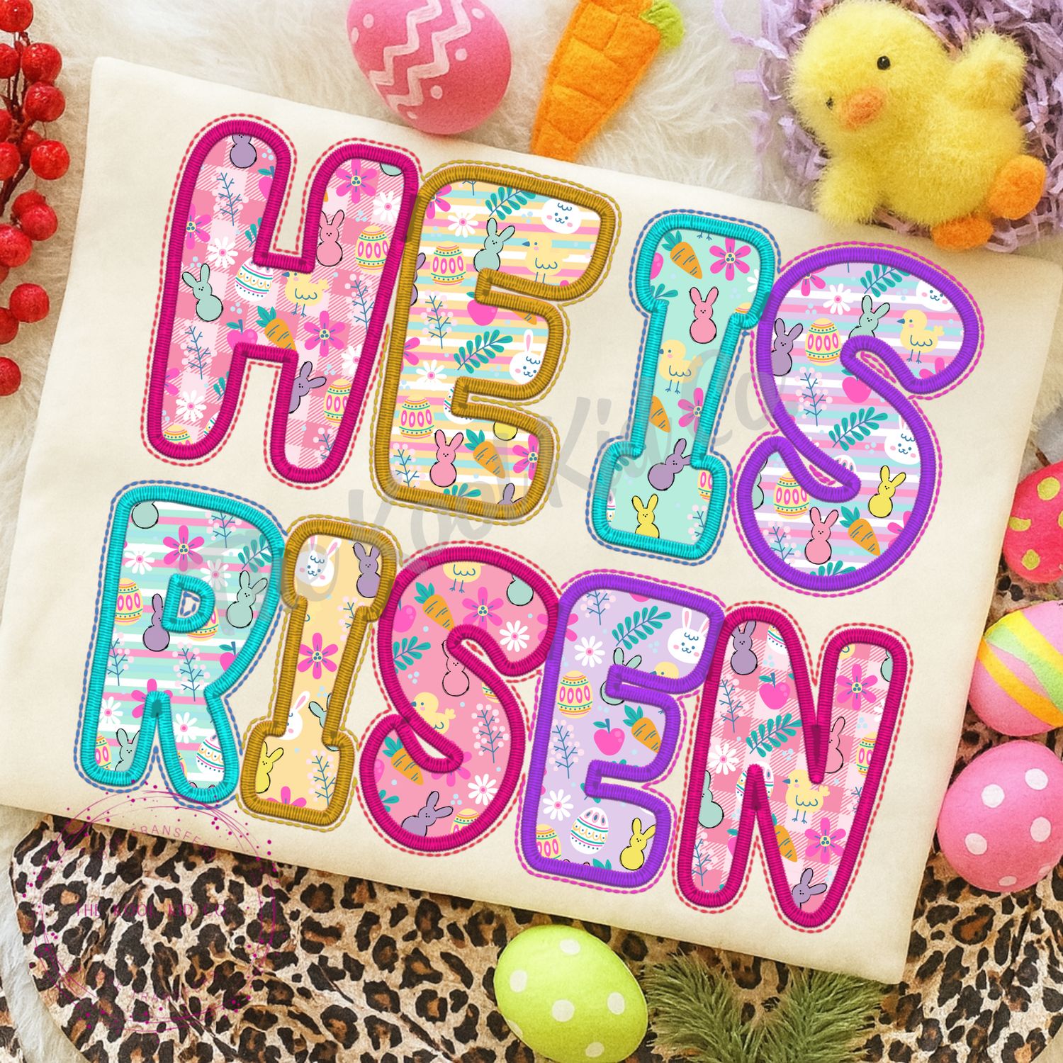 FAUX EMBROIDERY HE IS RISEN