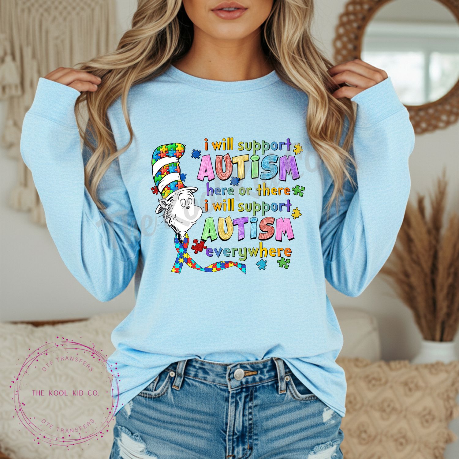 I WILL SUPPORT AUTISM CAT IN THE HAT