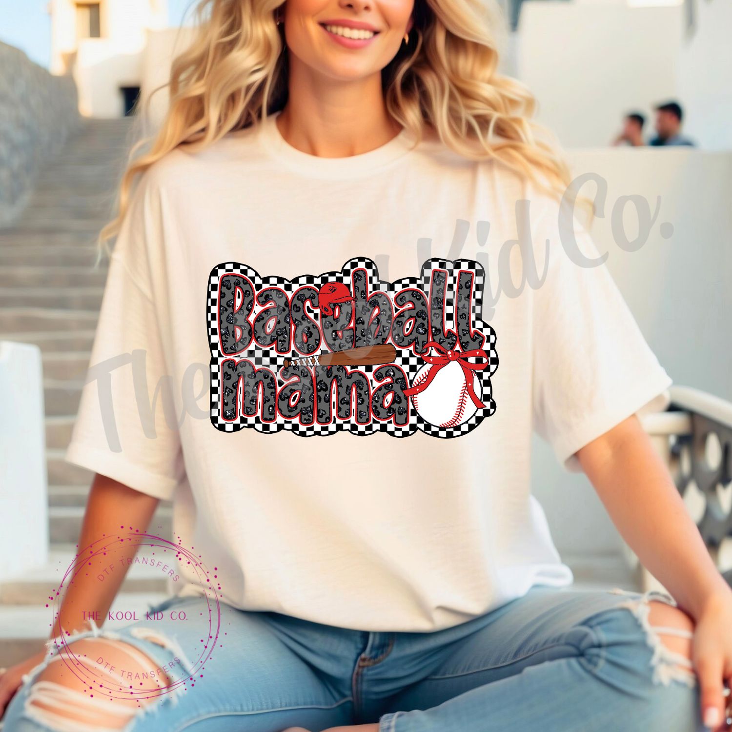 CHECKERED LEOPARD BASEBALL MAMA