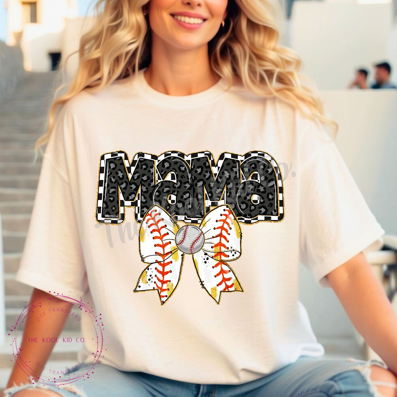 LEOPARD MAMA BASEBALL BOW
