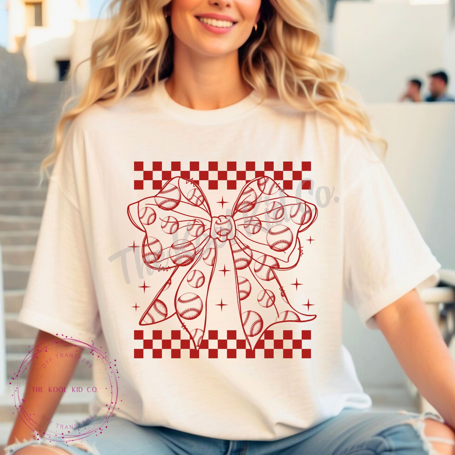 CHECKERED BASEBALL BOW