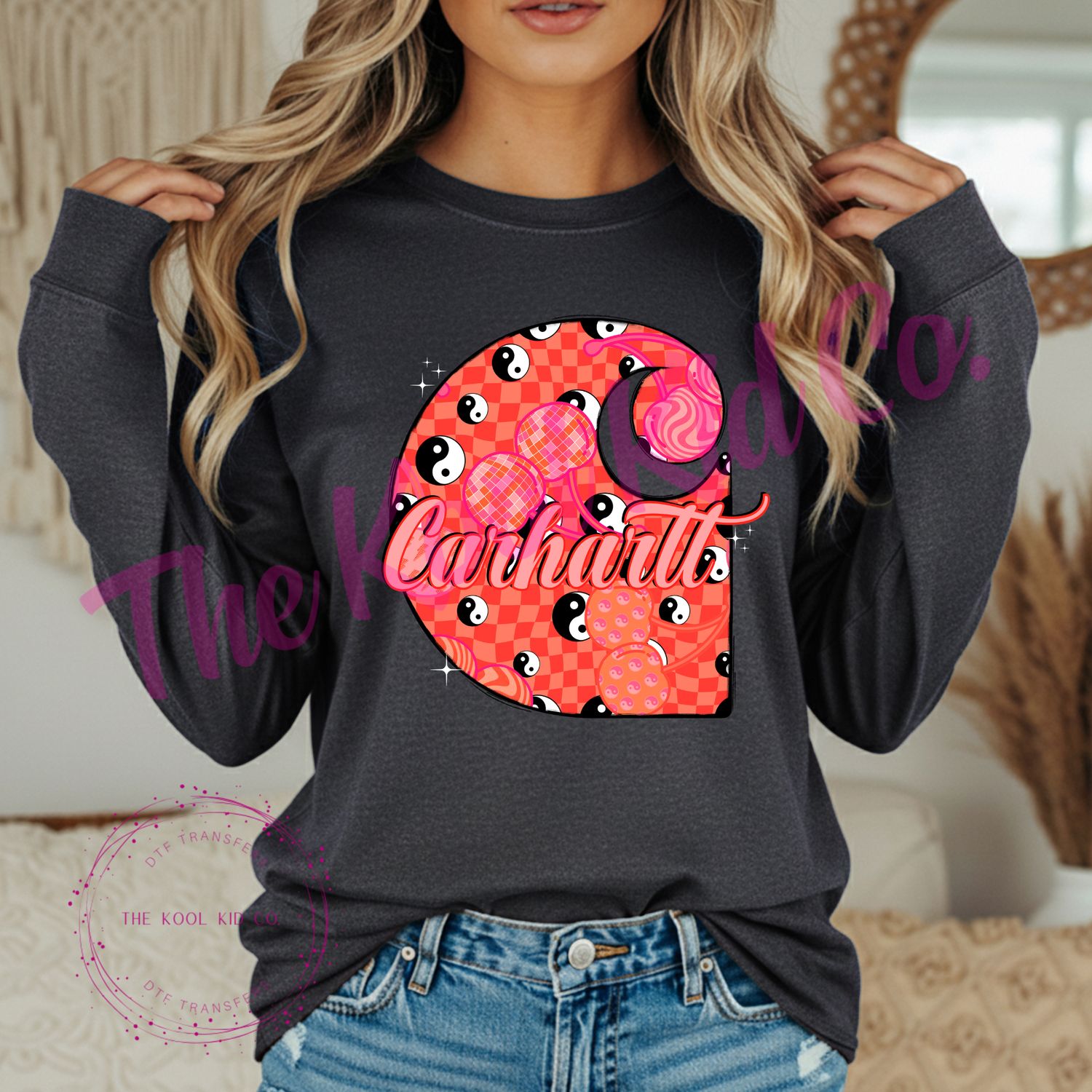 ORANGE AND PINK YING YANG CH