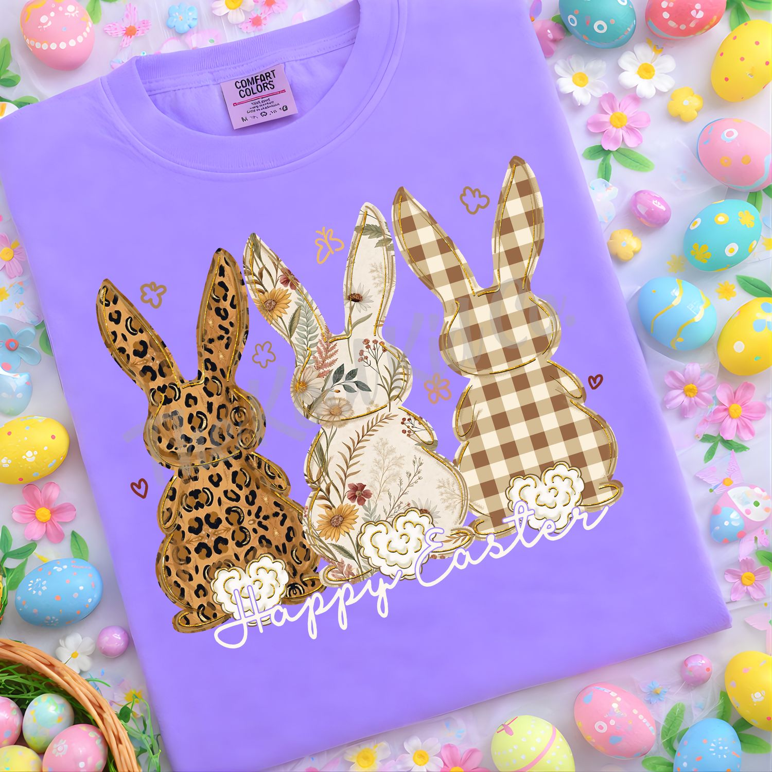 LEOPARD CHECKERED HAPPY EASTER