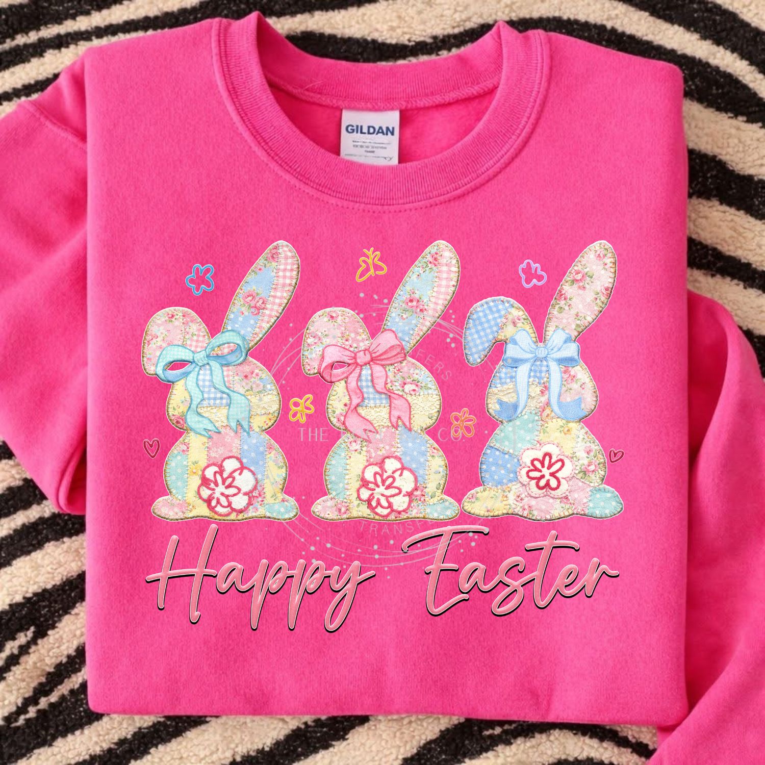 Patchwork Happy Easter Bunny Trio