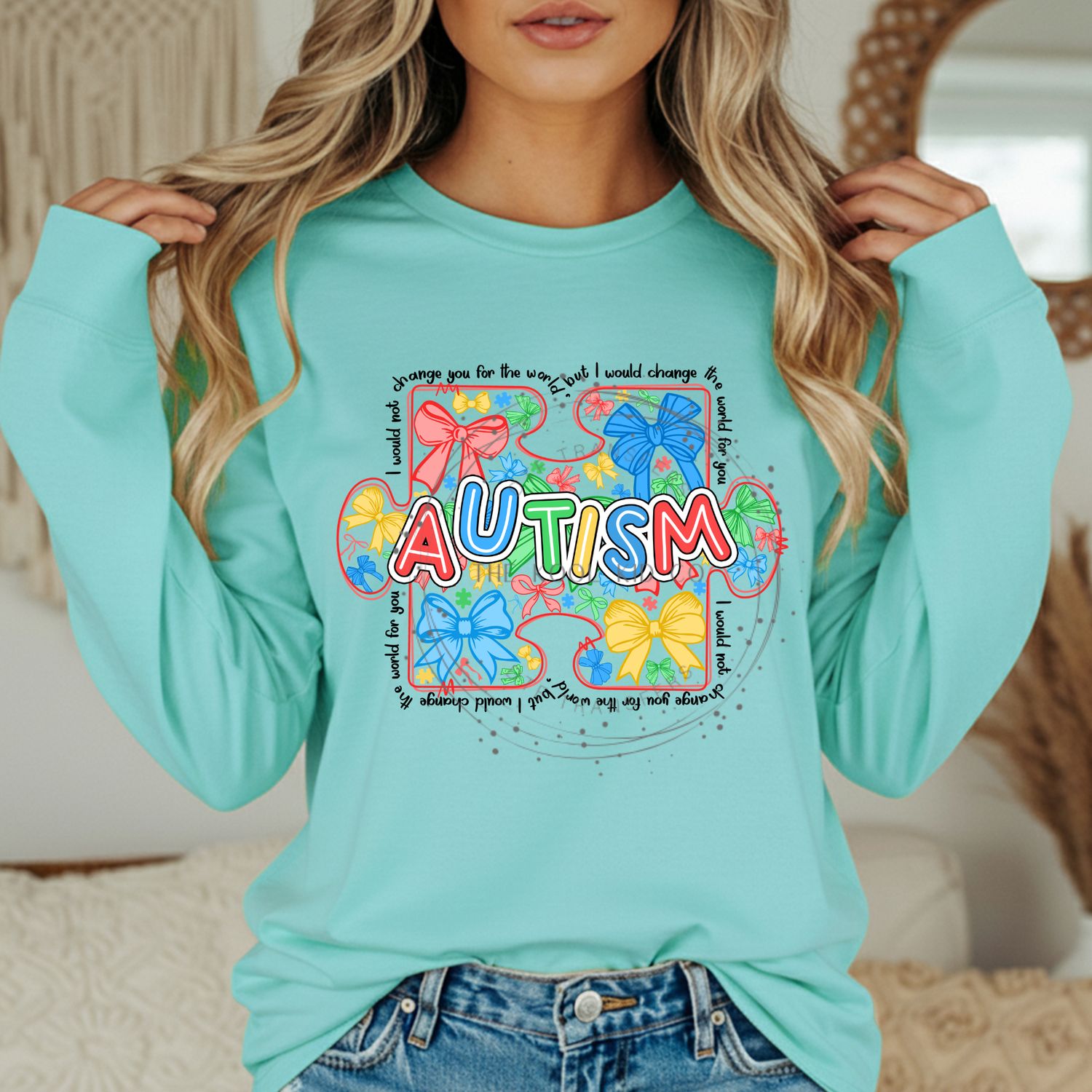 I Would Not Change You For The World But I Would Change The World For You Puzzle With Bows