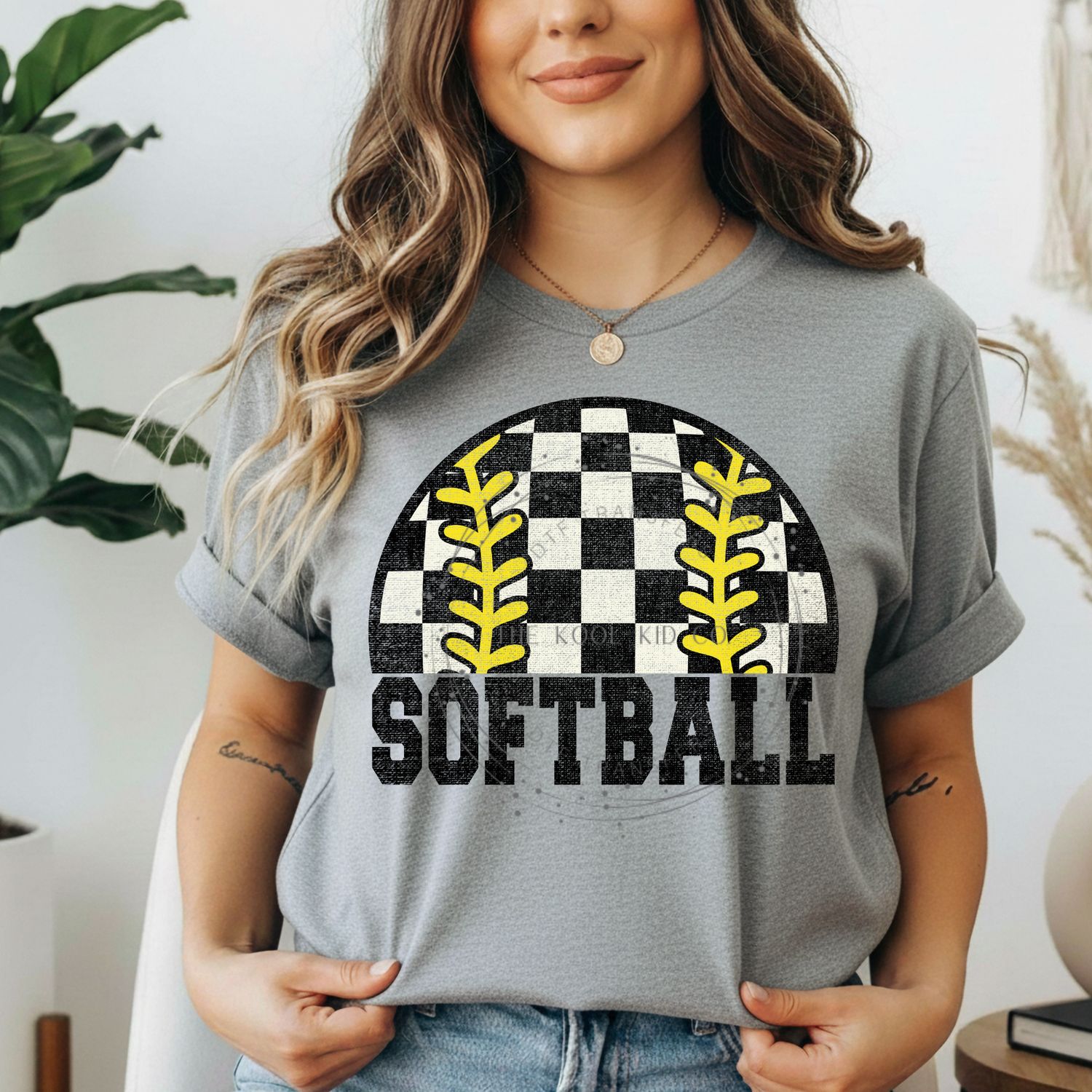Checkered Softball Black Font