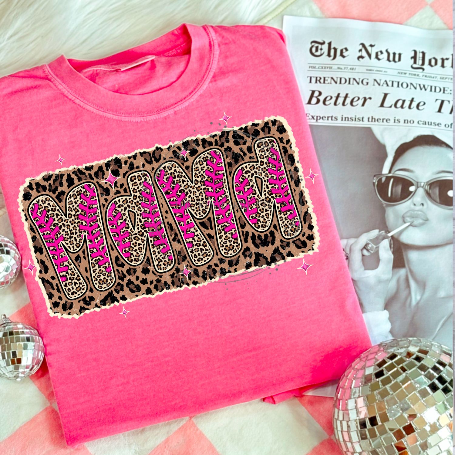 Leopard Baseball Mama