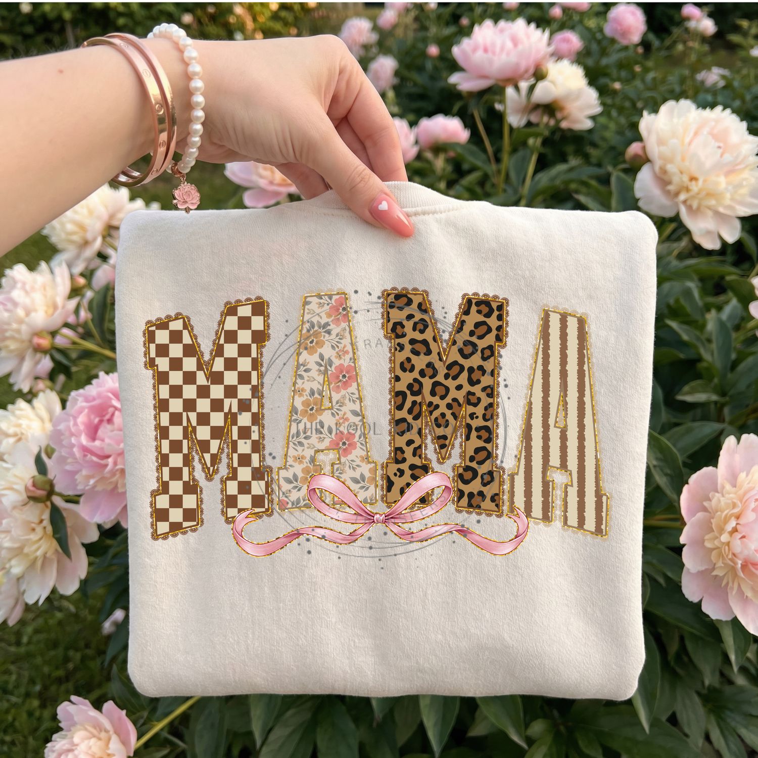 Floral Leopard Checkered Mama Glitter Coquette