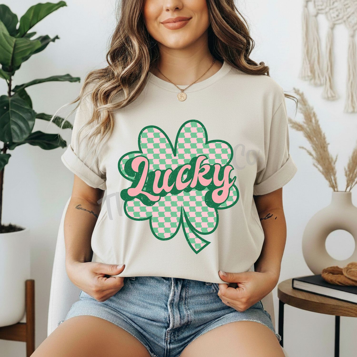 Checkered Shamrock Lucky