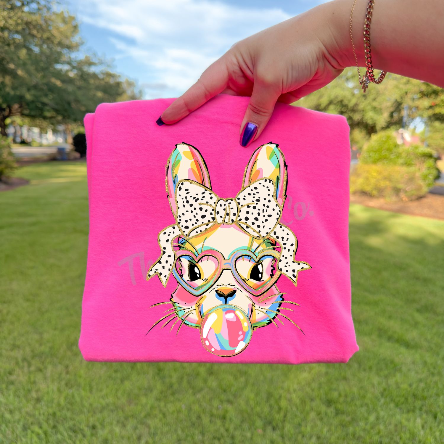 Colorful Easter Bunny with Glasses