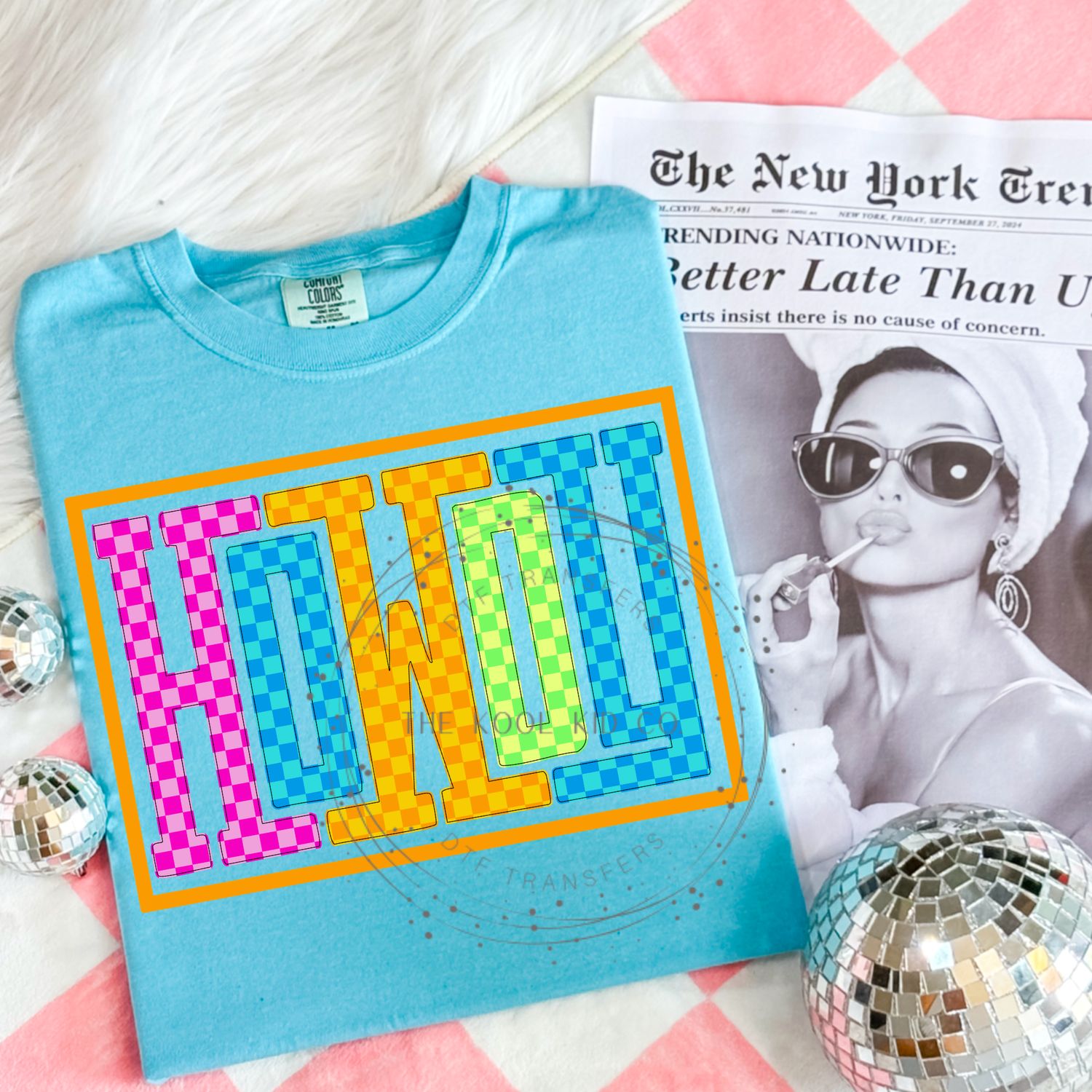 Neon Checkered Howdy