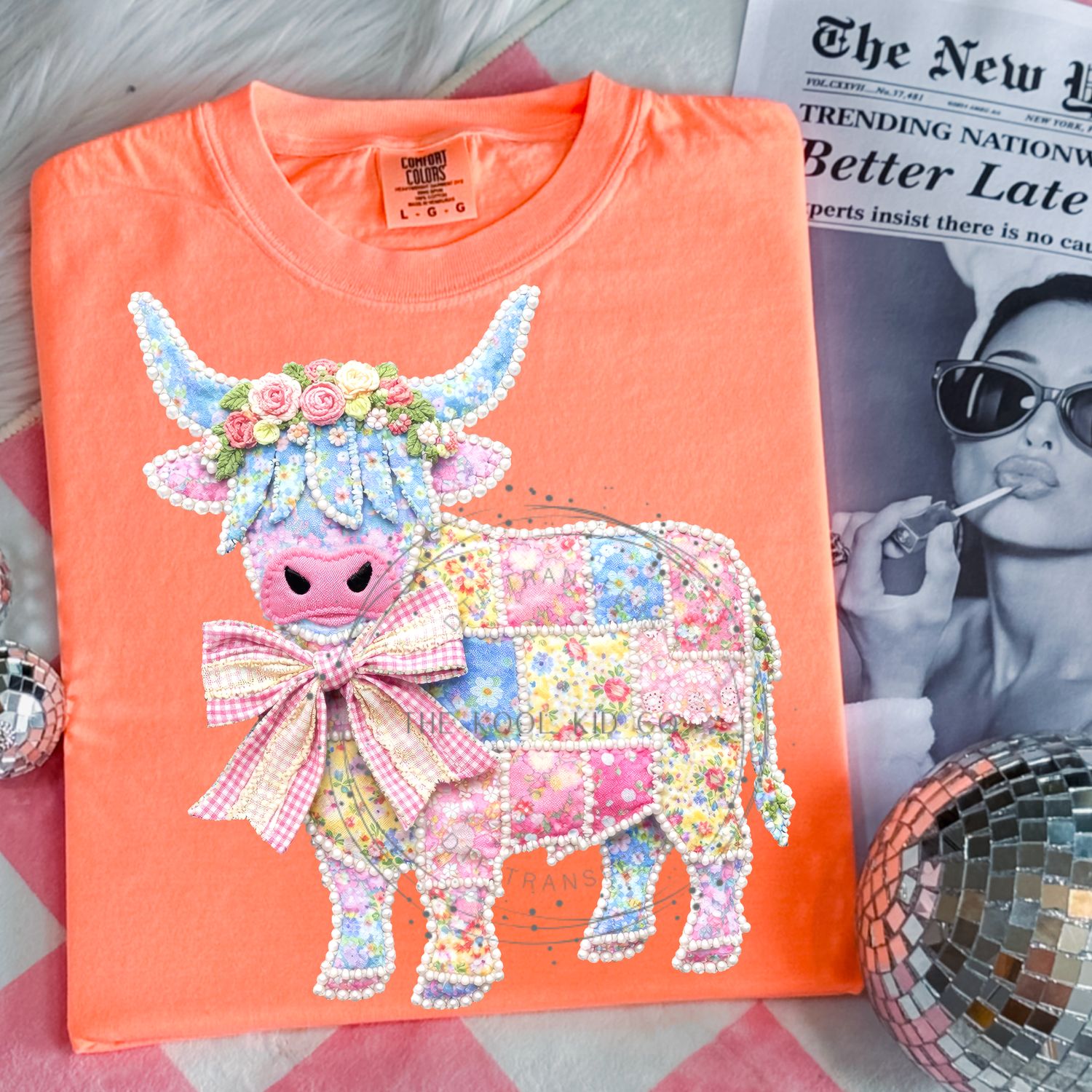 Pearl Patchwork Highland Cow