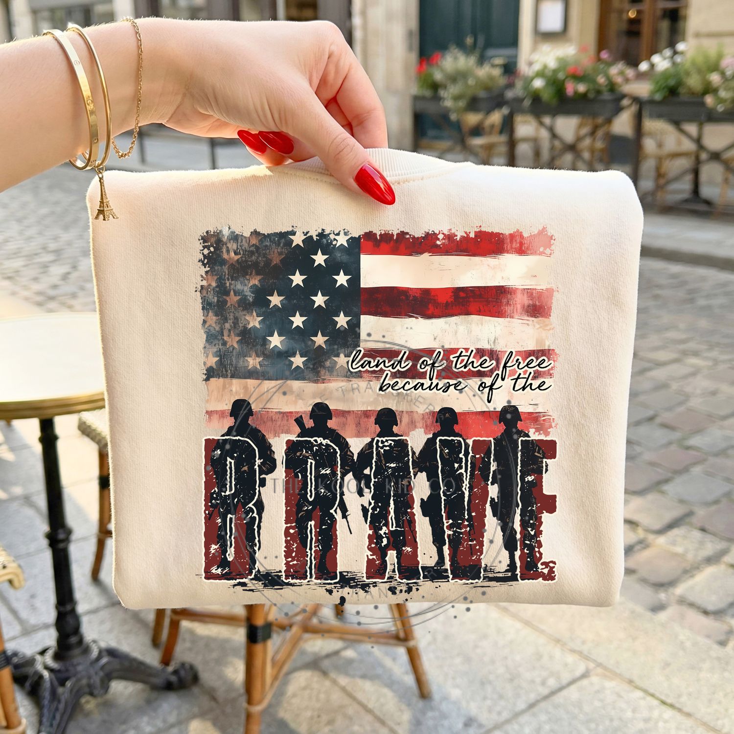 Land Of The Free Because Of The Brave Flag With Soldiers