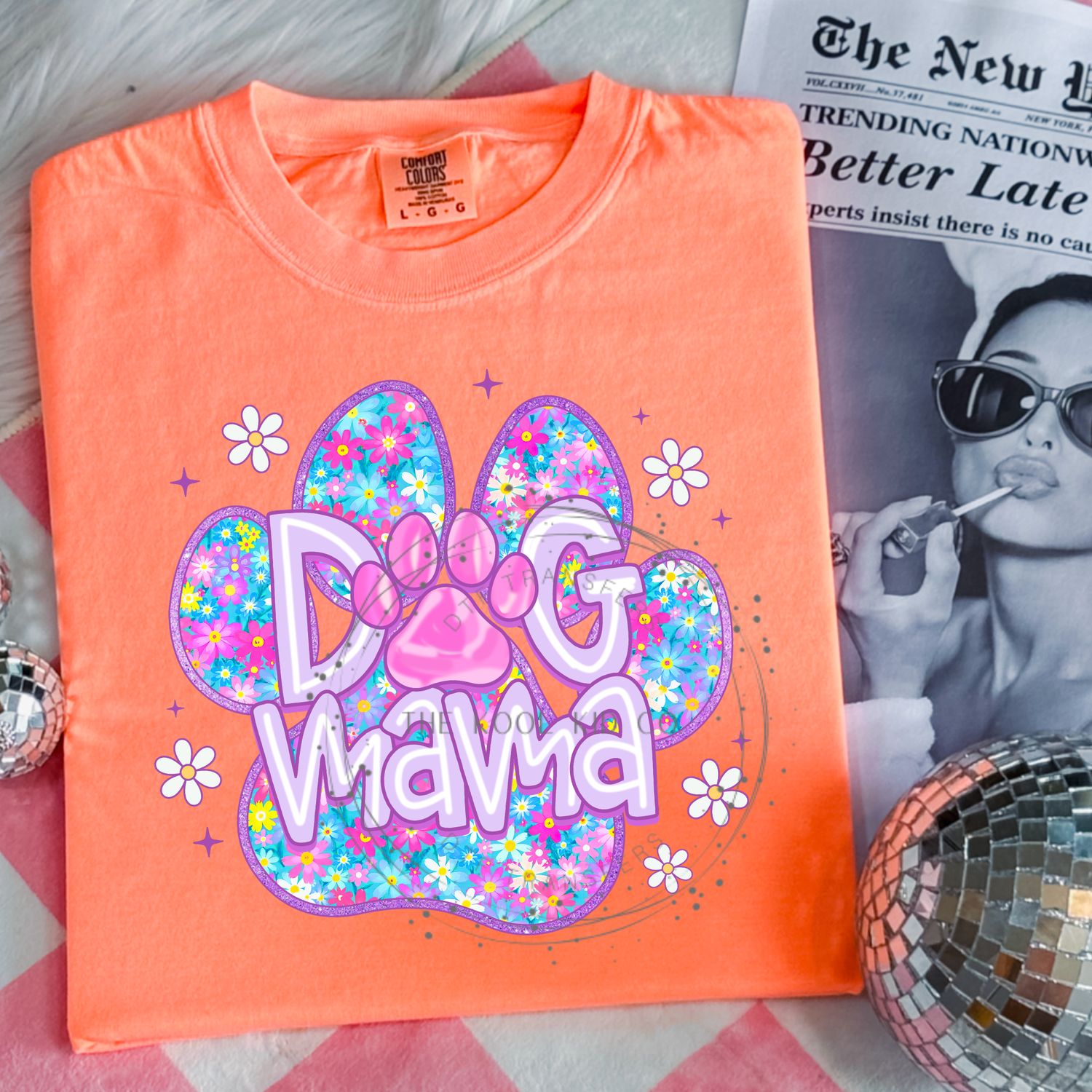 Preppy Flower Dog Mama