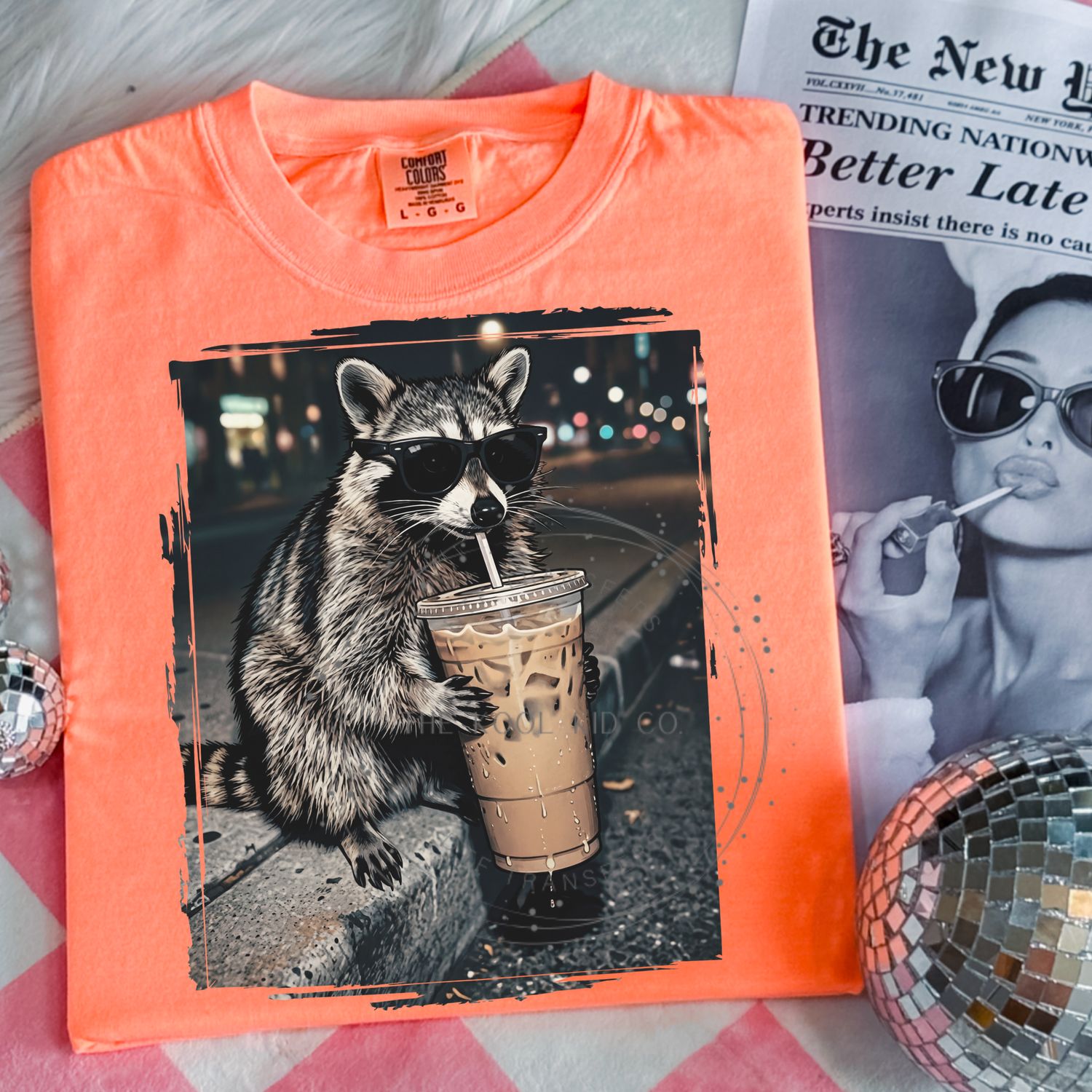 Raccoon And Iced Coffee