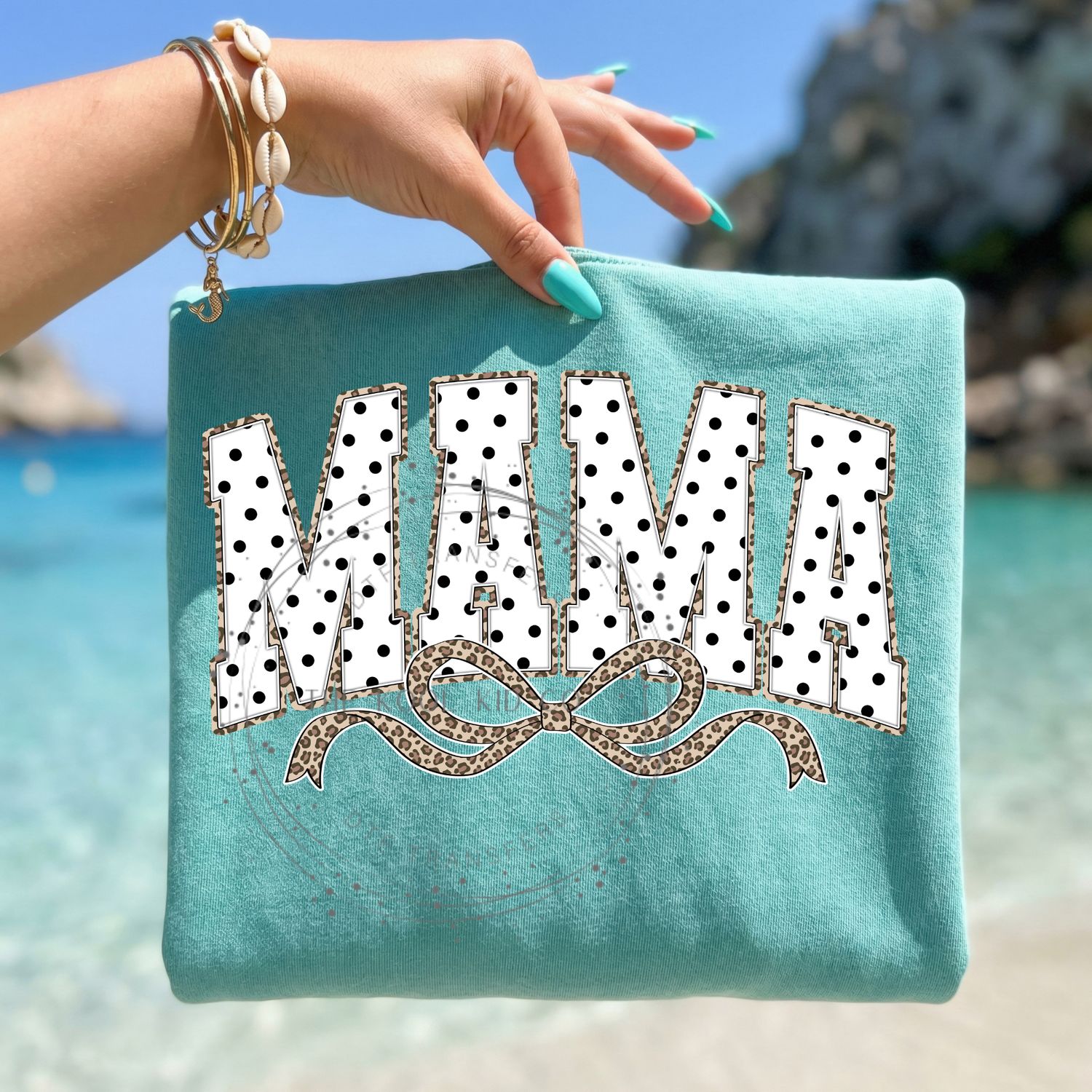 Polka Dot Leopard Bow Mama