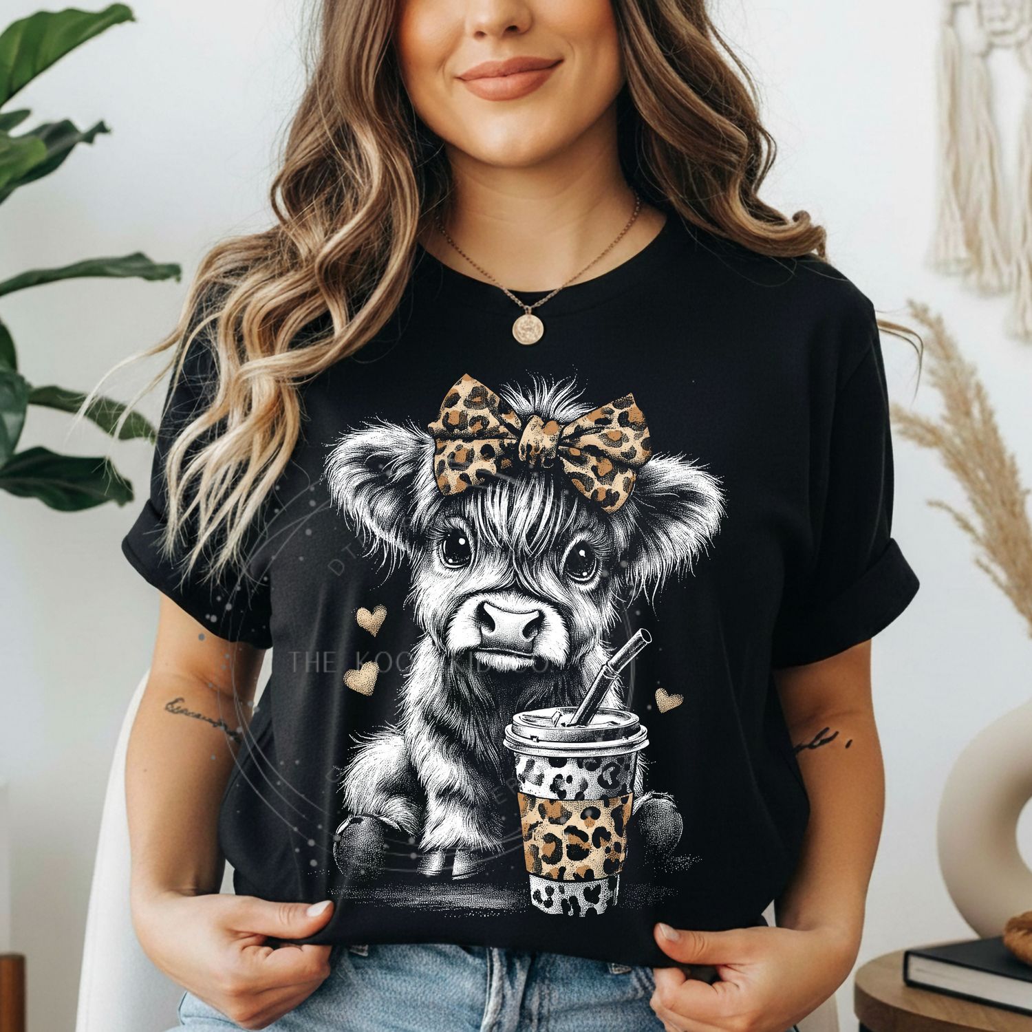 Leopard Highland With Coffee