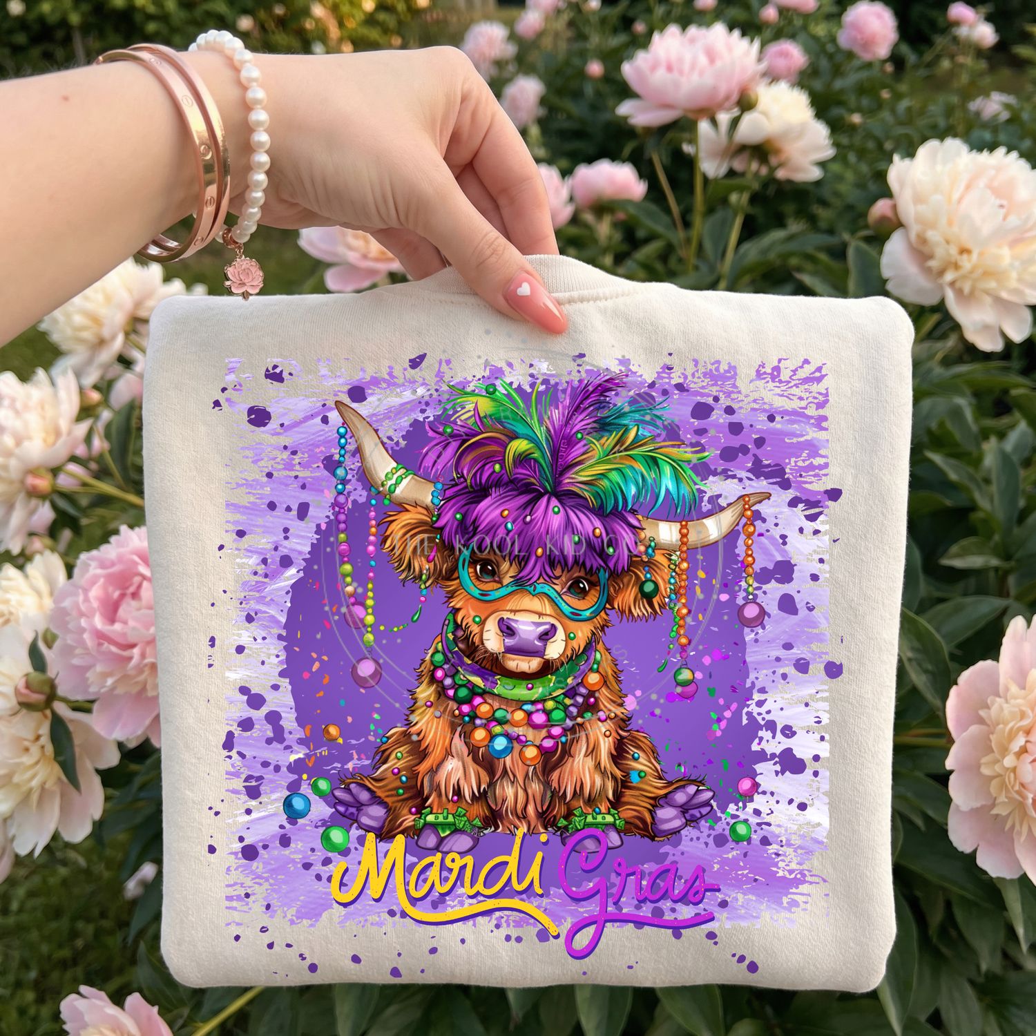 Mardi Gras Highland Cow