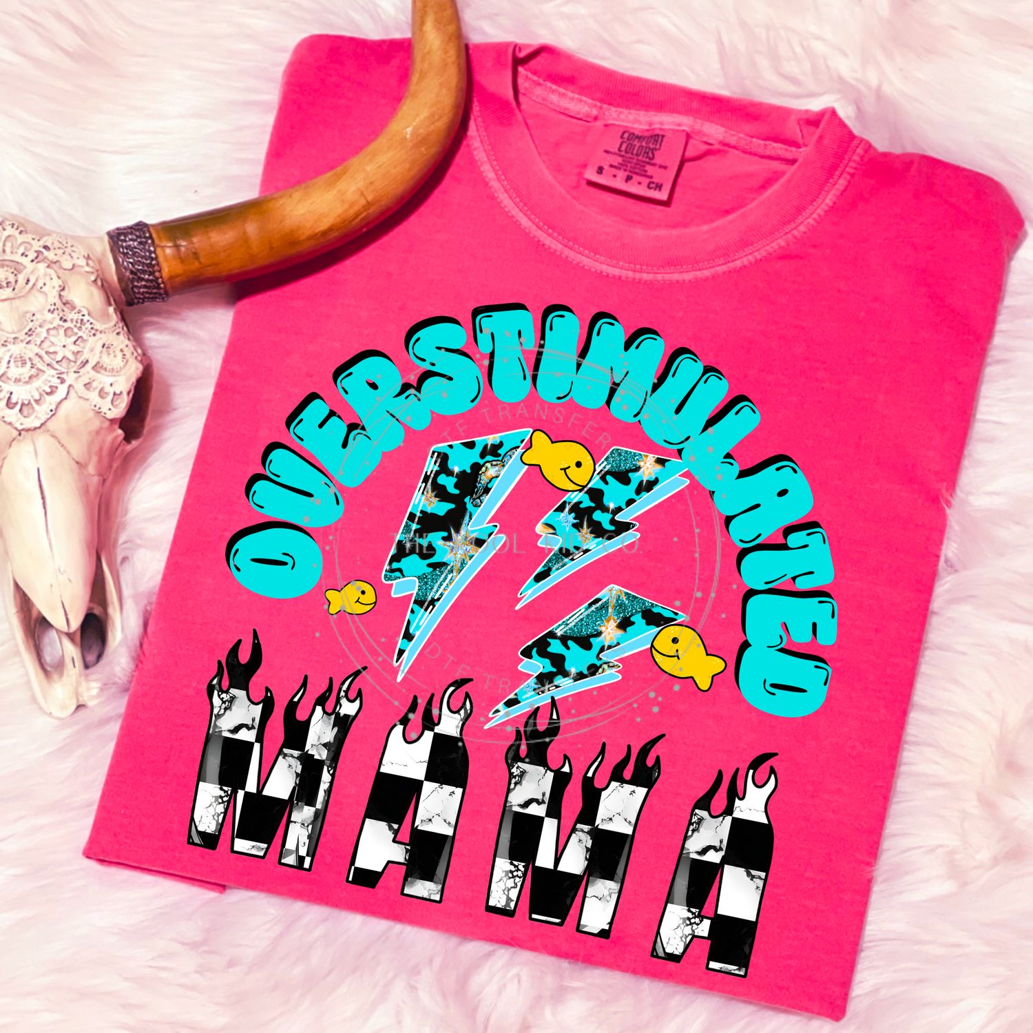 Turquois Checkered Marble Overstimulated Mama