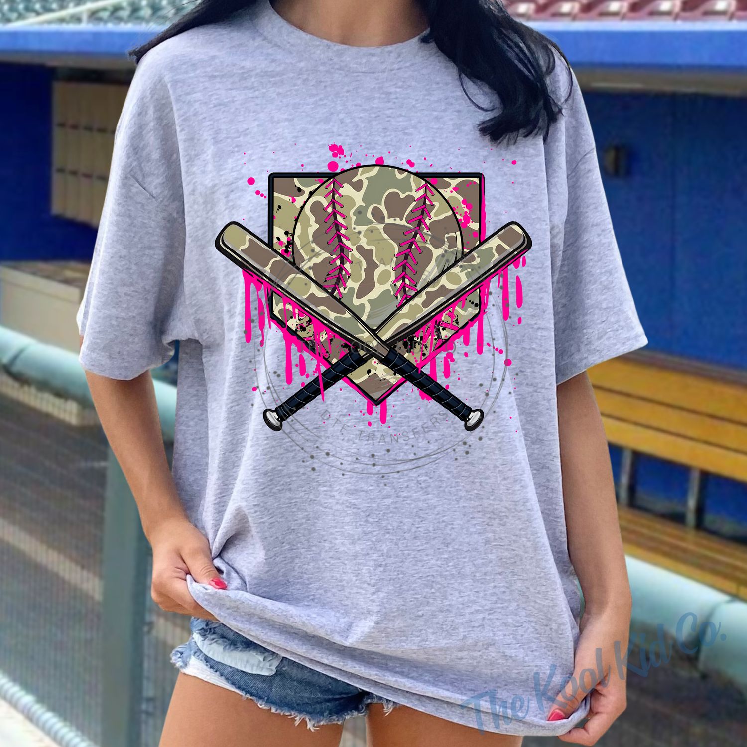 Pink Drip Camo Baseball