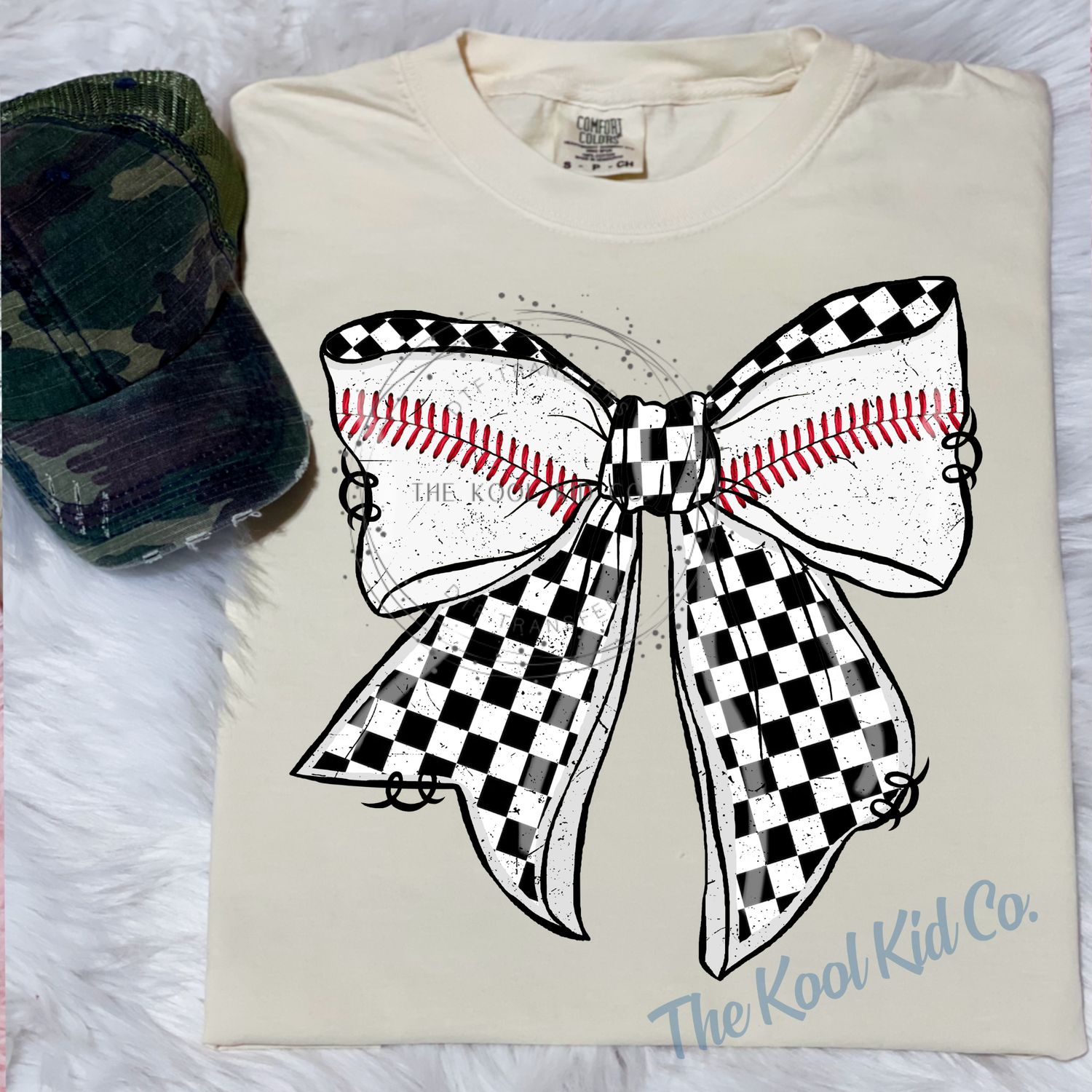 Checkered Baseball Bow