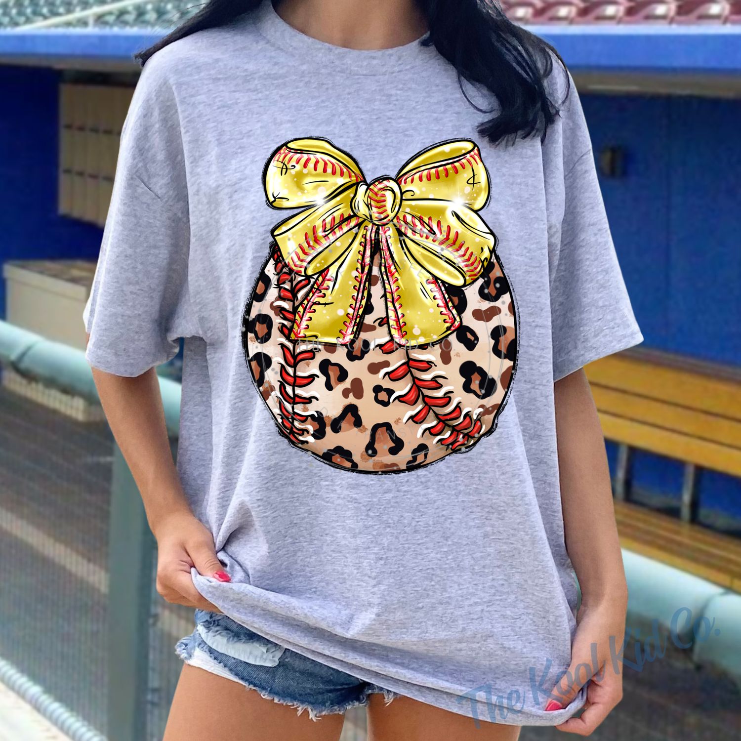 Leopard Softball With Bow