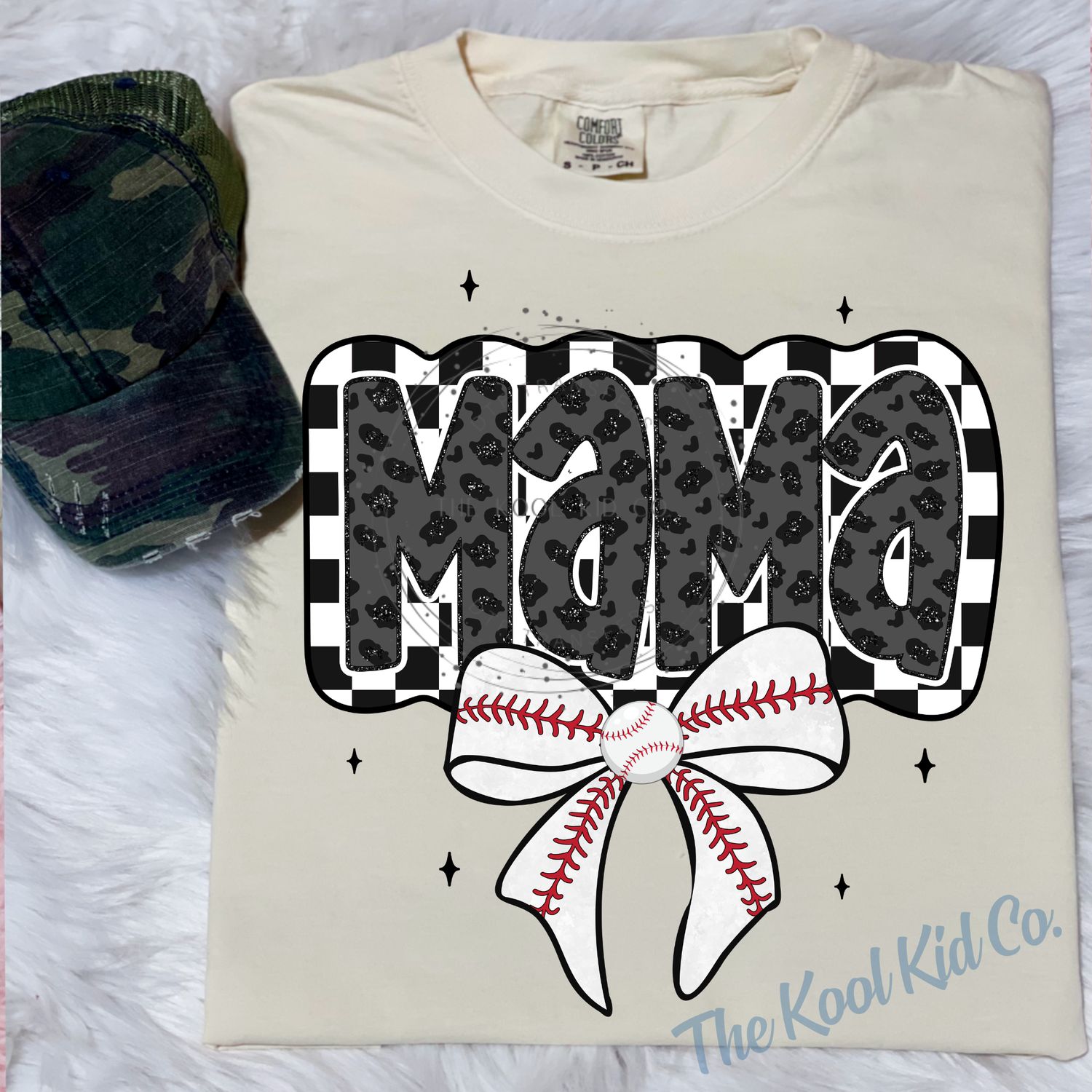 Checkered Leopard Baseball Mama