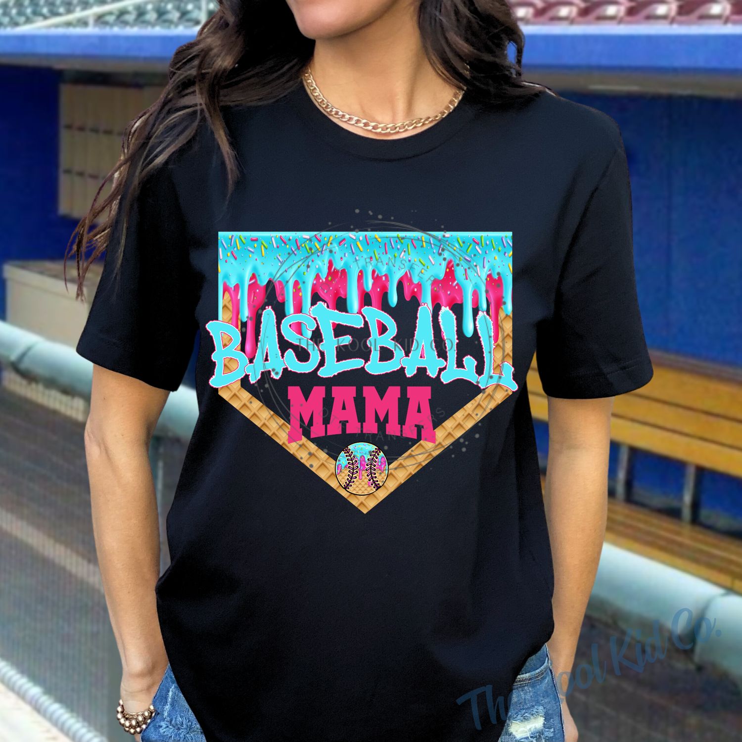 Baseball Mama Ice Cream Drip