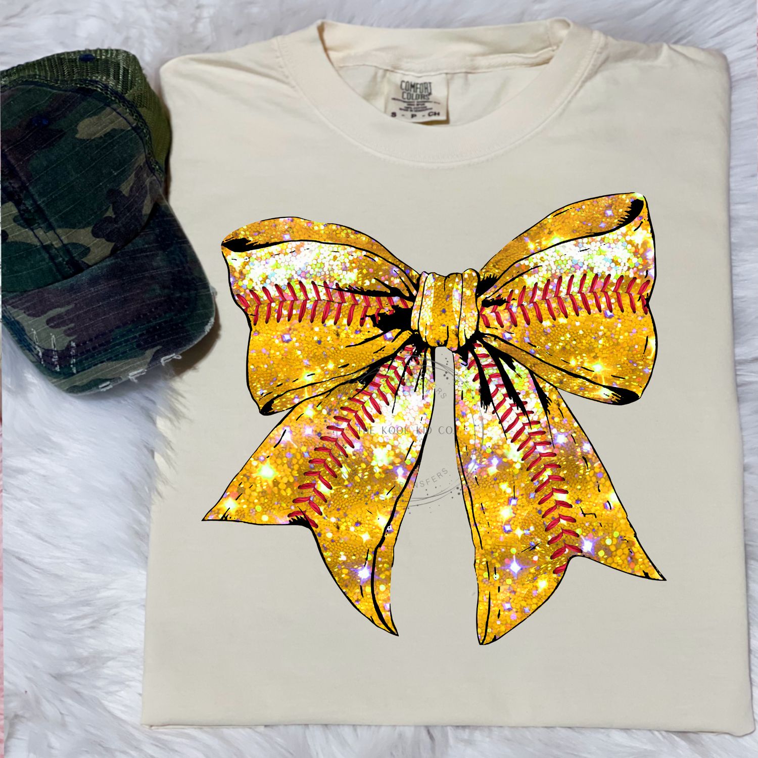 Softball Glitter Bow