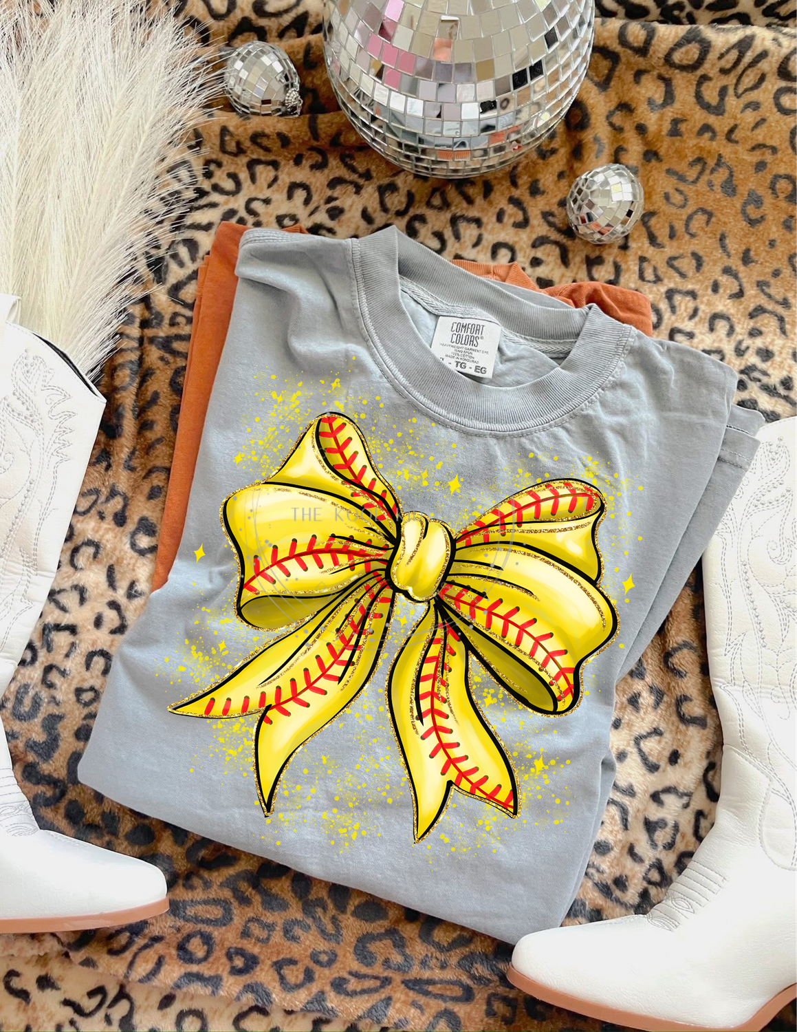Splattered Softball Bow