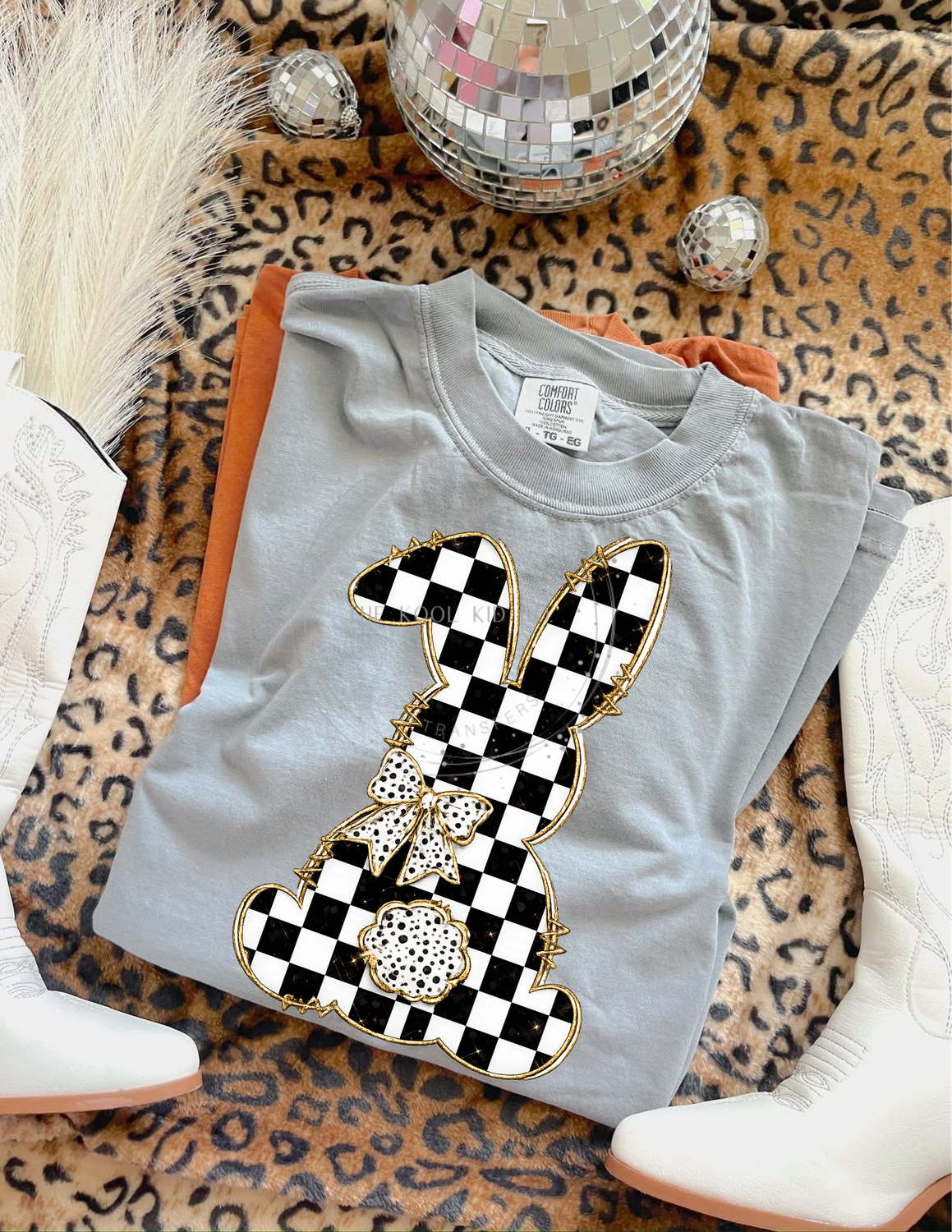 Checkered Glitter Bunny