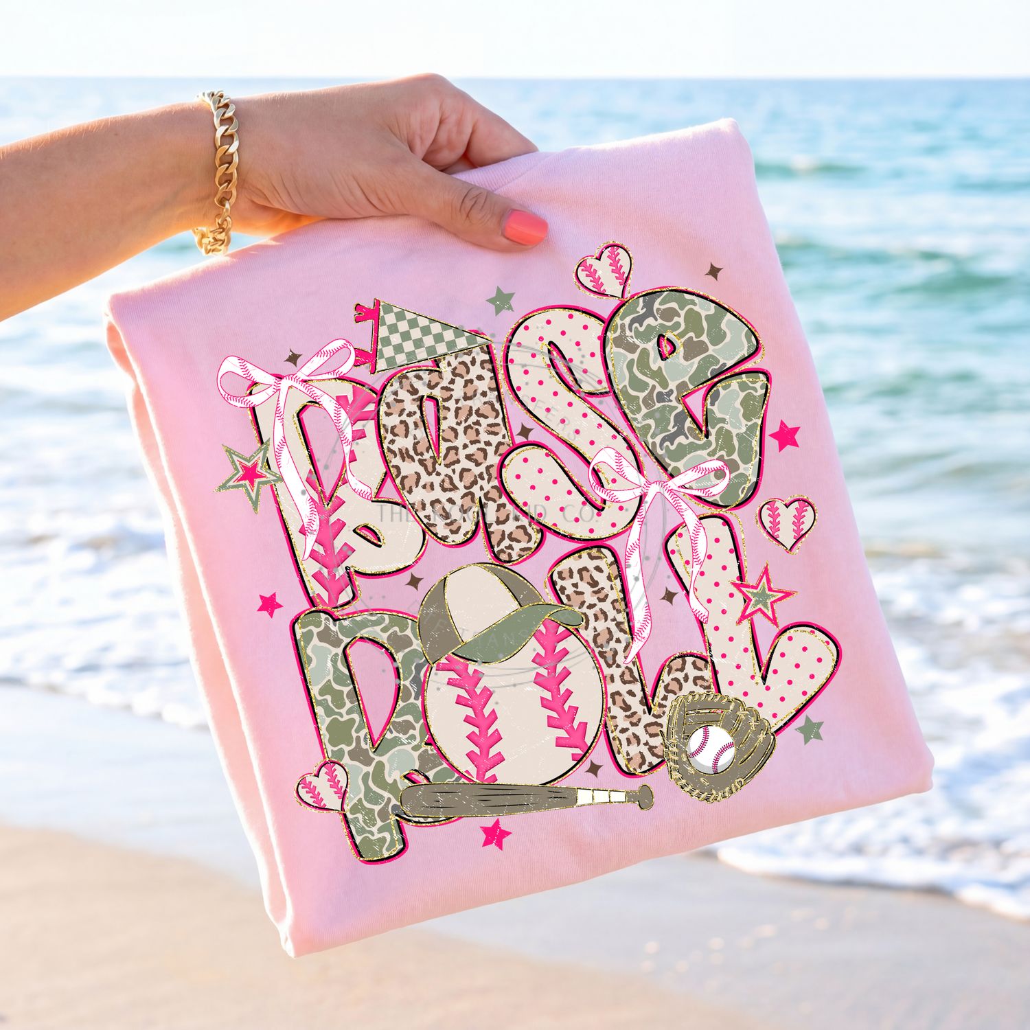 Preppy Pink Camo Leopard Baseball