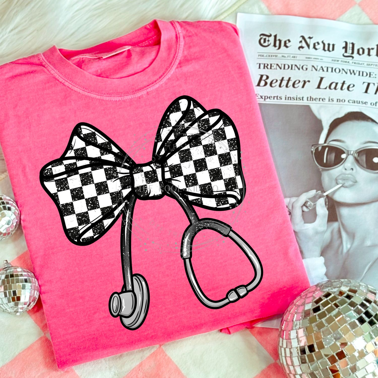 Checkered Stethoscope Bow