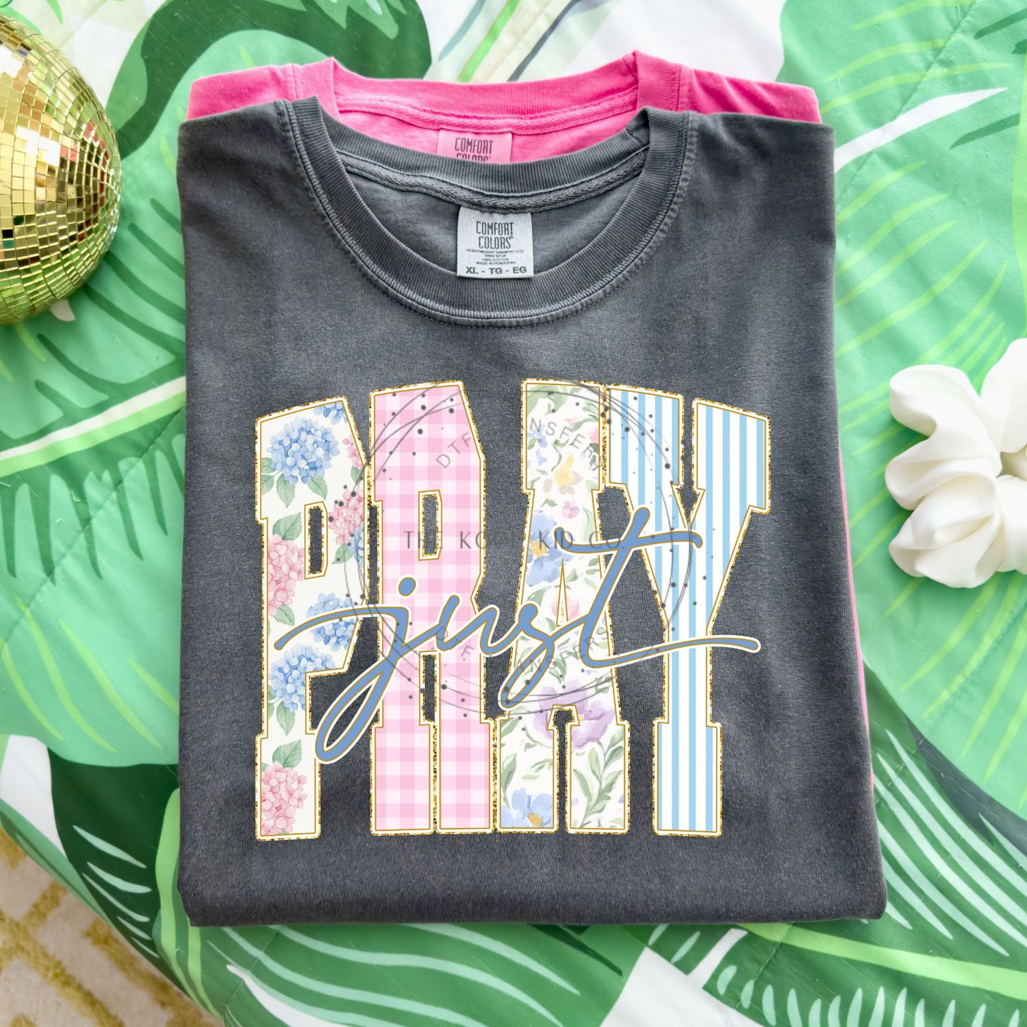 Floral Glitter Just Pray