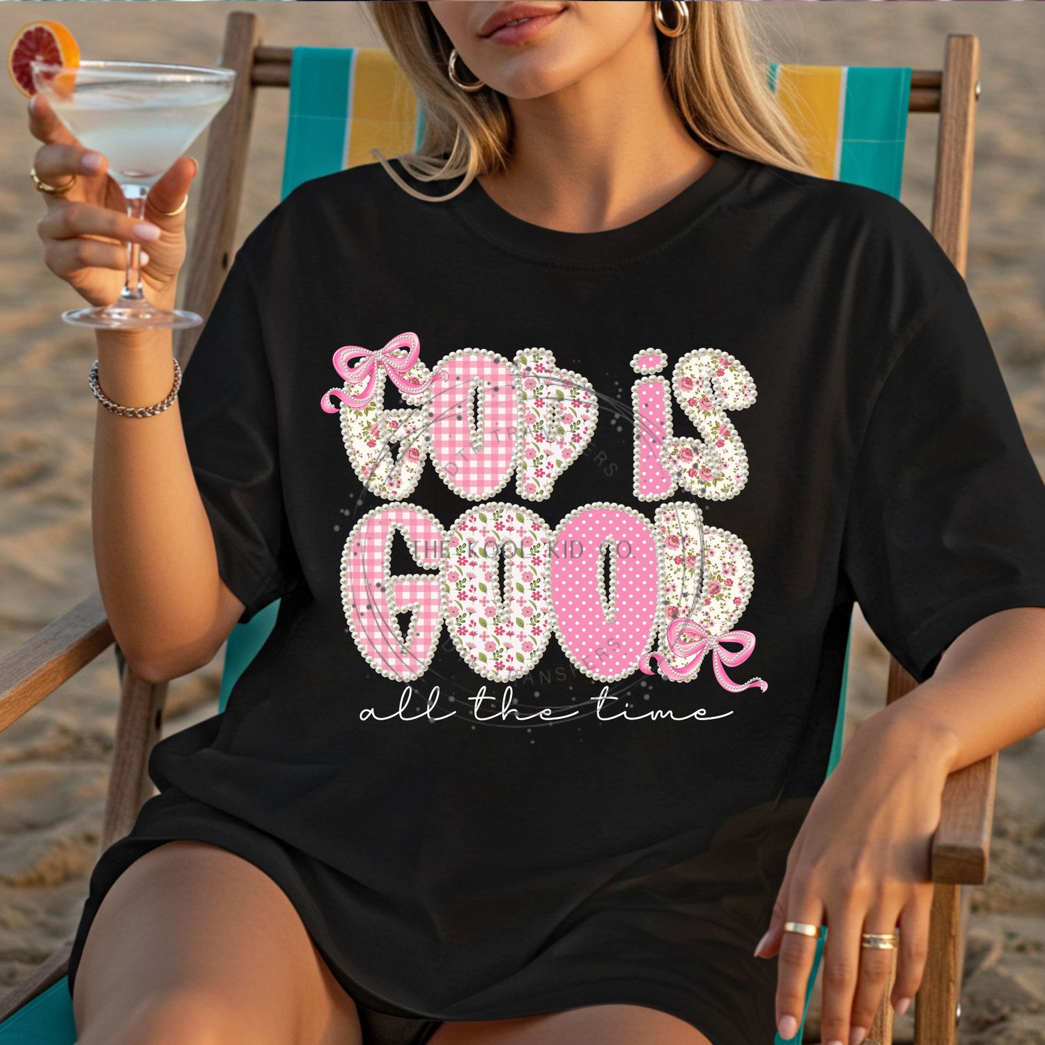 Floral Pearl Plaid Checkered God Is Good