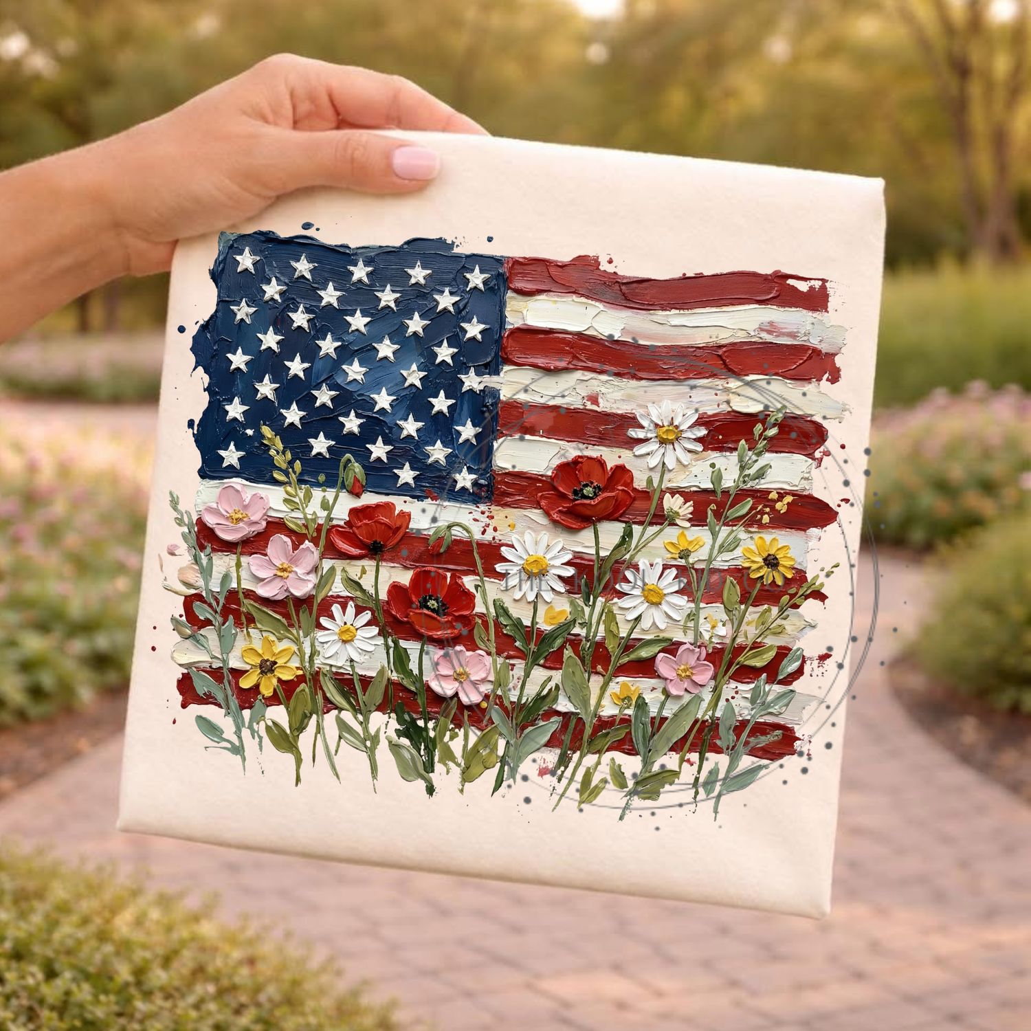 Wild Flower American Flag
