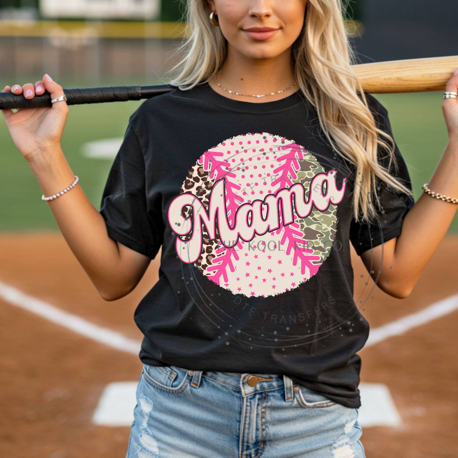 Leopard Camo Baseball Mama