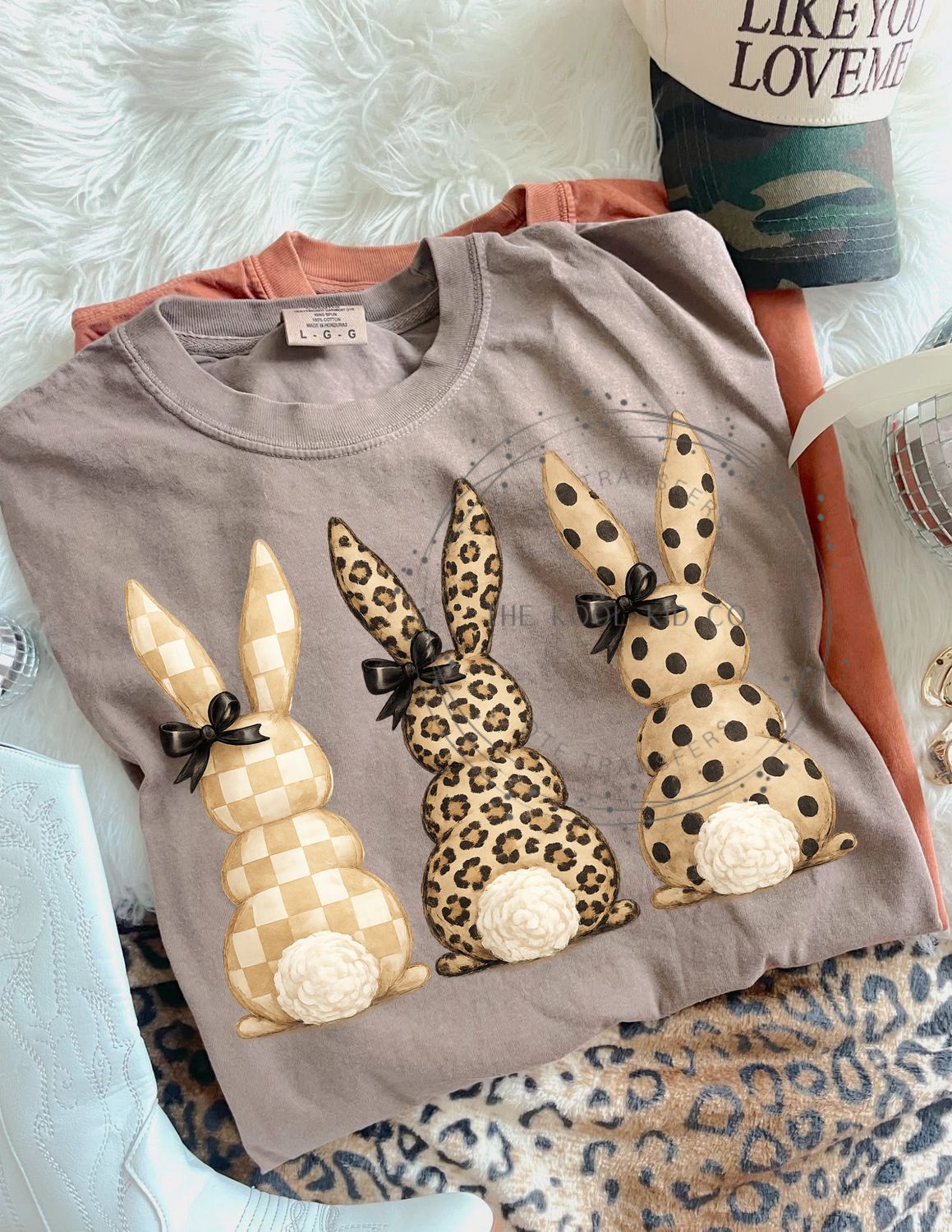 Leopard Checkered Polka Dots Bunny Trio