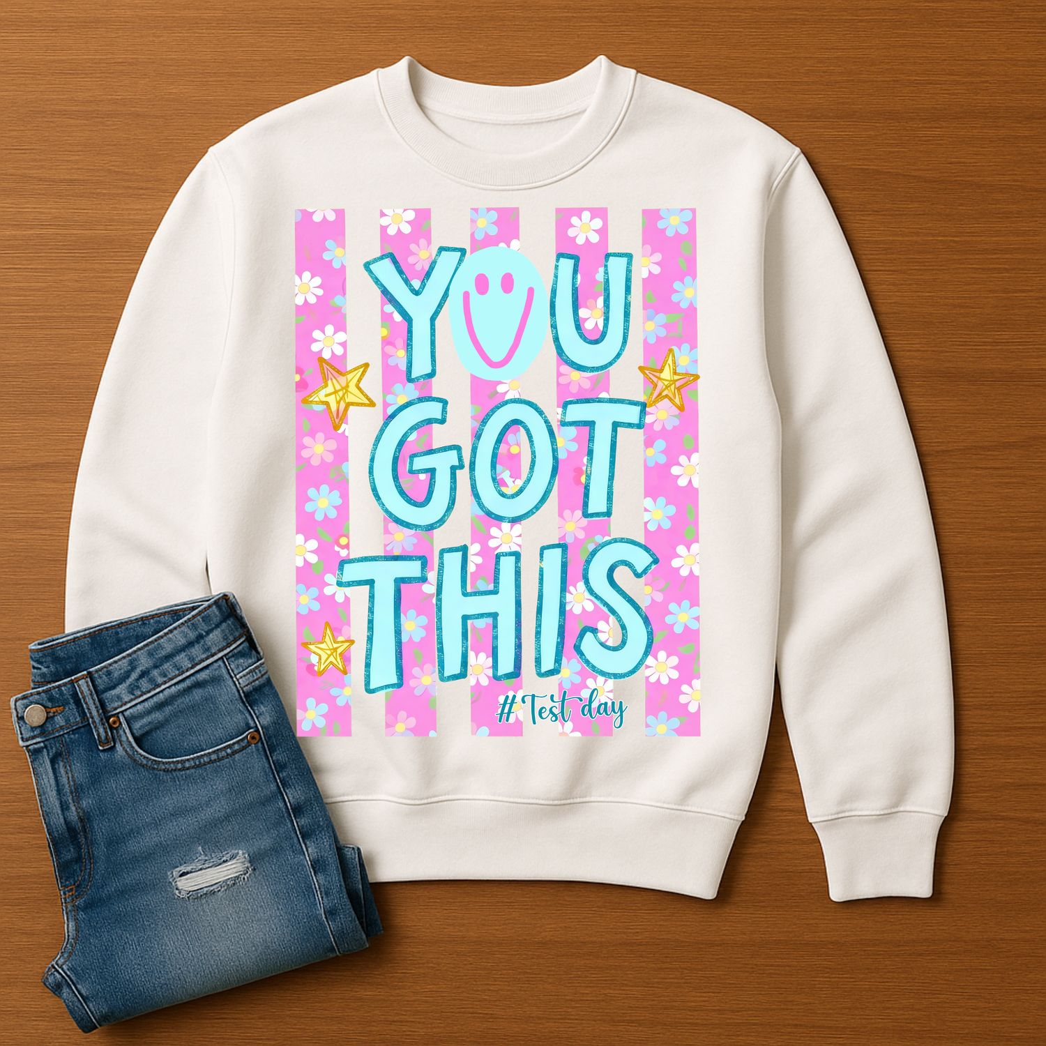 you got this, stripes and smiley face