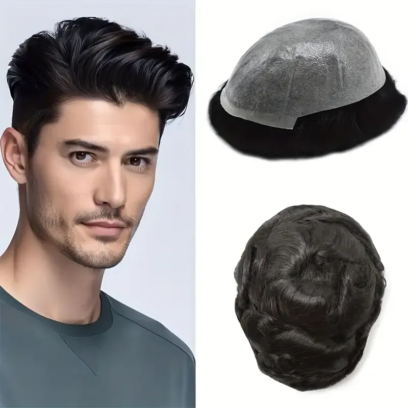 GL-RE01 Wholesale Skin Hair System for Men Thin Skin Toupee Factory